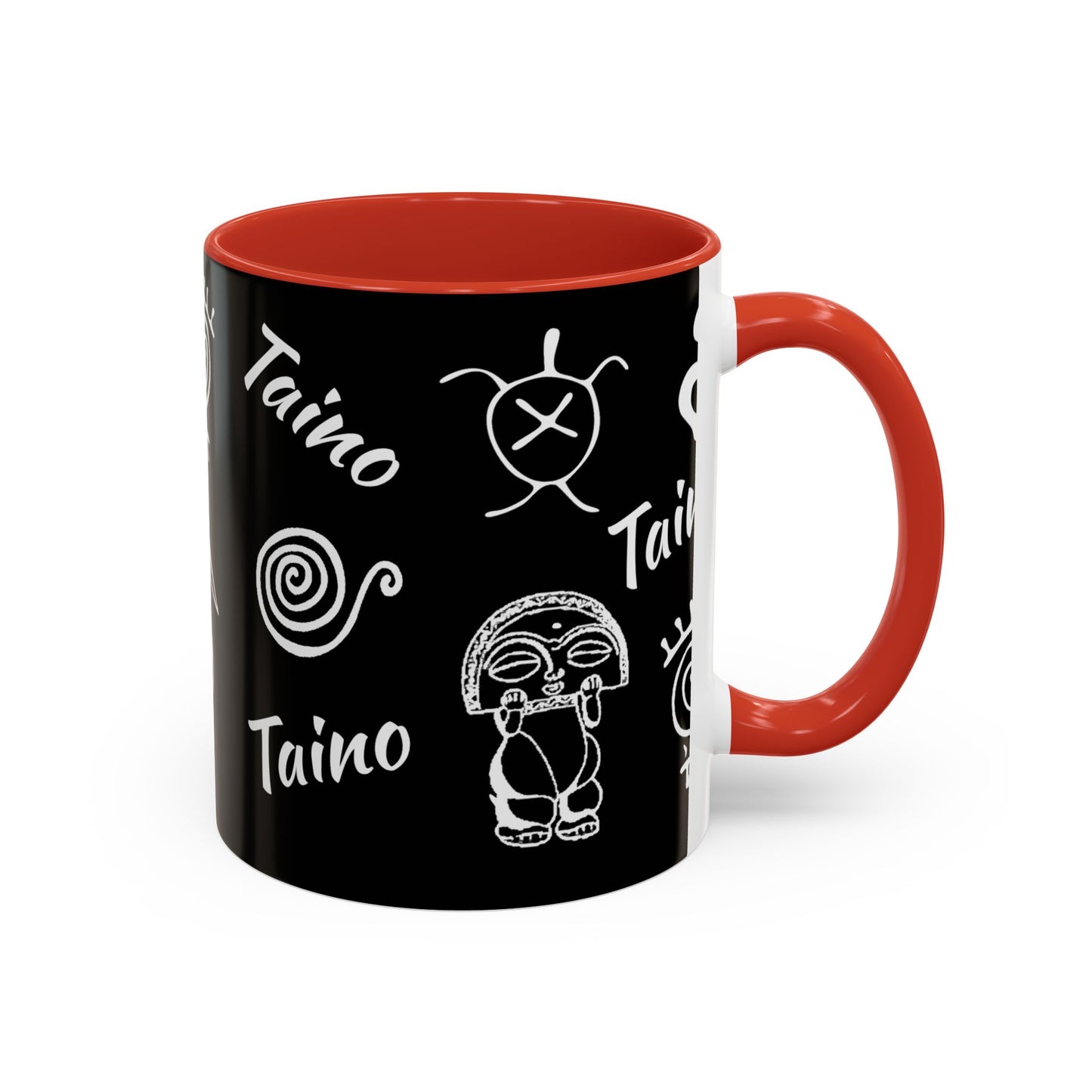 Taino symbols - coqui, turtle, sun, water mood and earth goddess etc.., Colorful Accent Mugs, 11oz