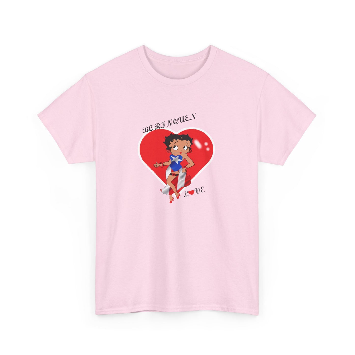 Betty Boop Borinquen Love, Unisex Heavy Cotton Tee