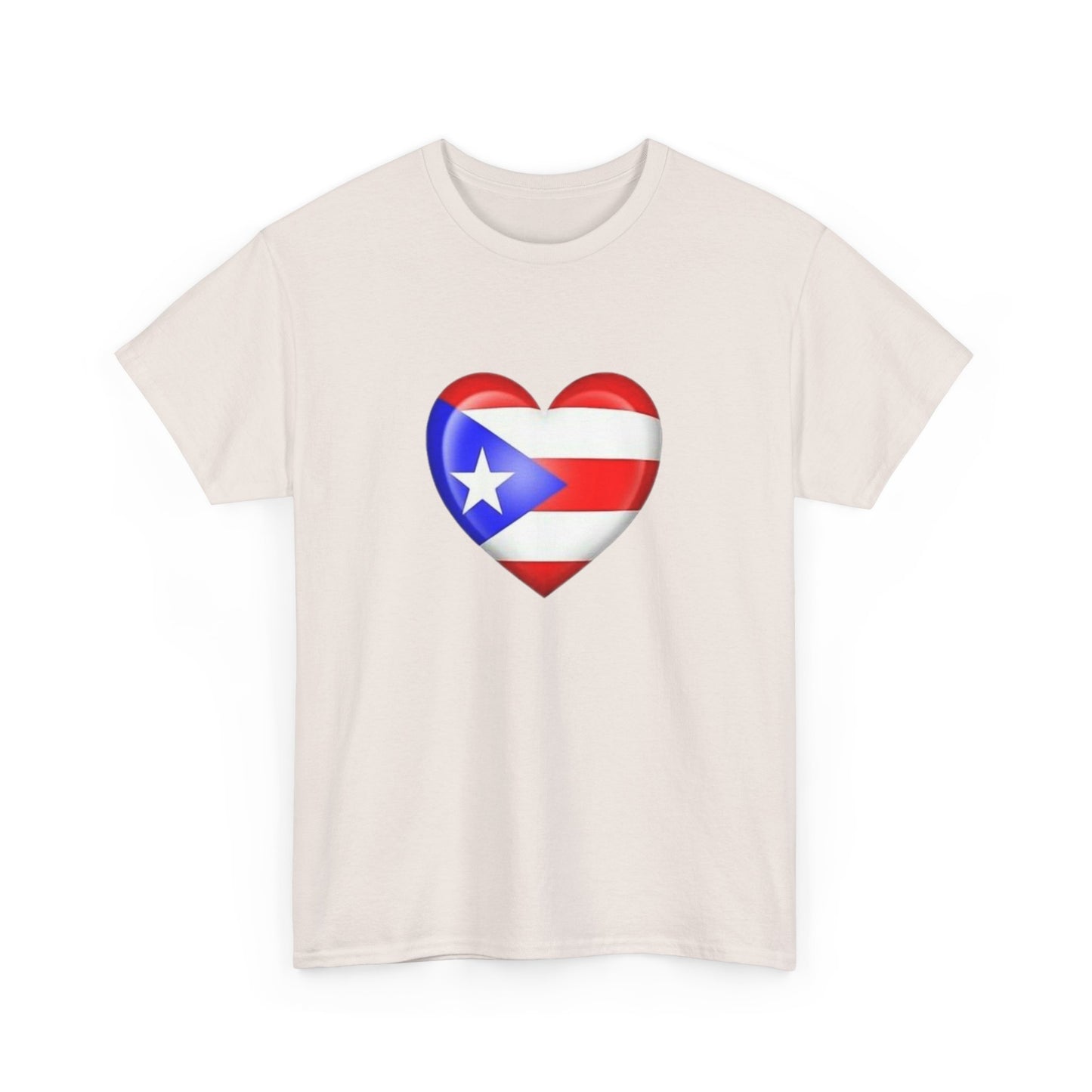 Heart PR Flag, Unisex Heavy Cotton Tee