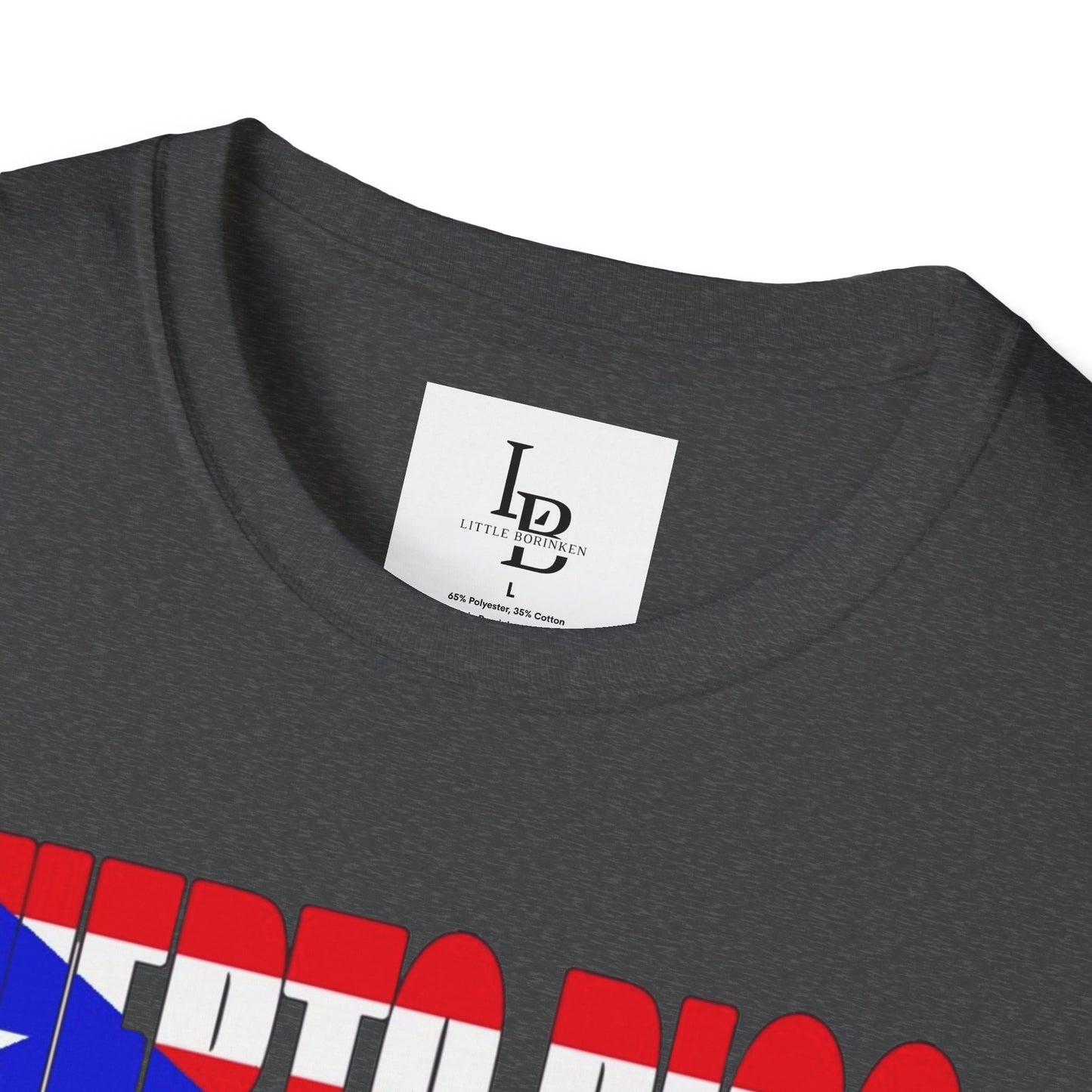 Puerto Rico Font Flag, Unisex Softstyle T-Shirt
