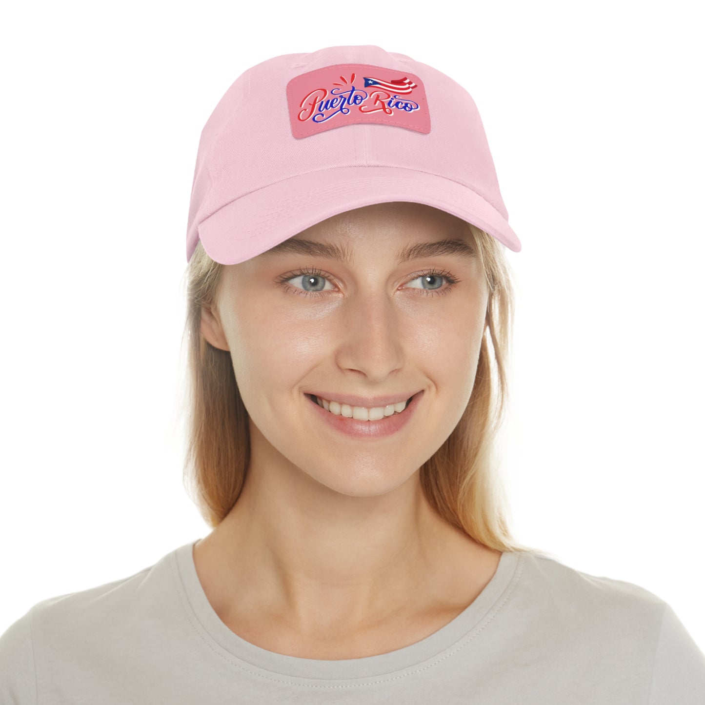 Puerto Rico w/Flag, Hat with Leather Patch (Rectangle)