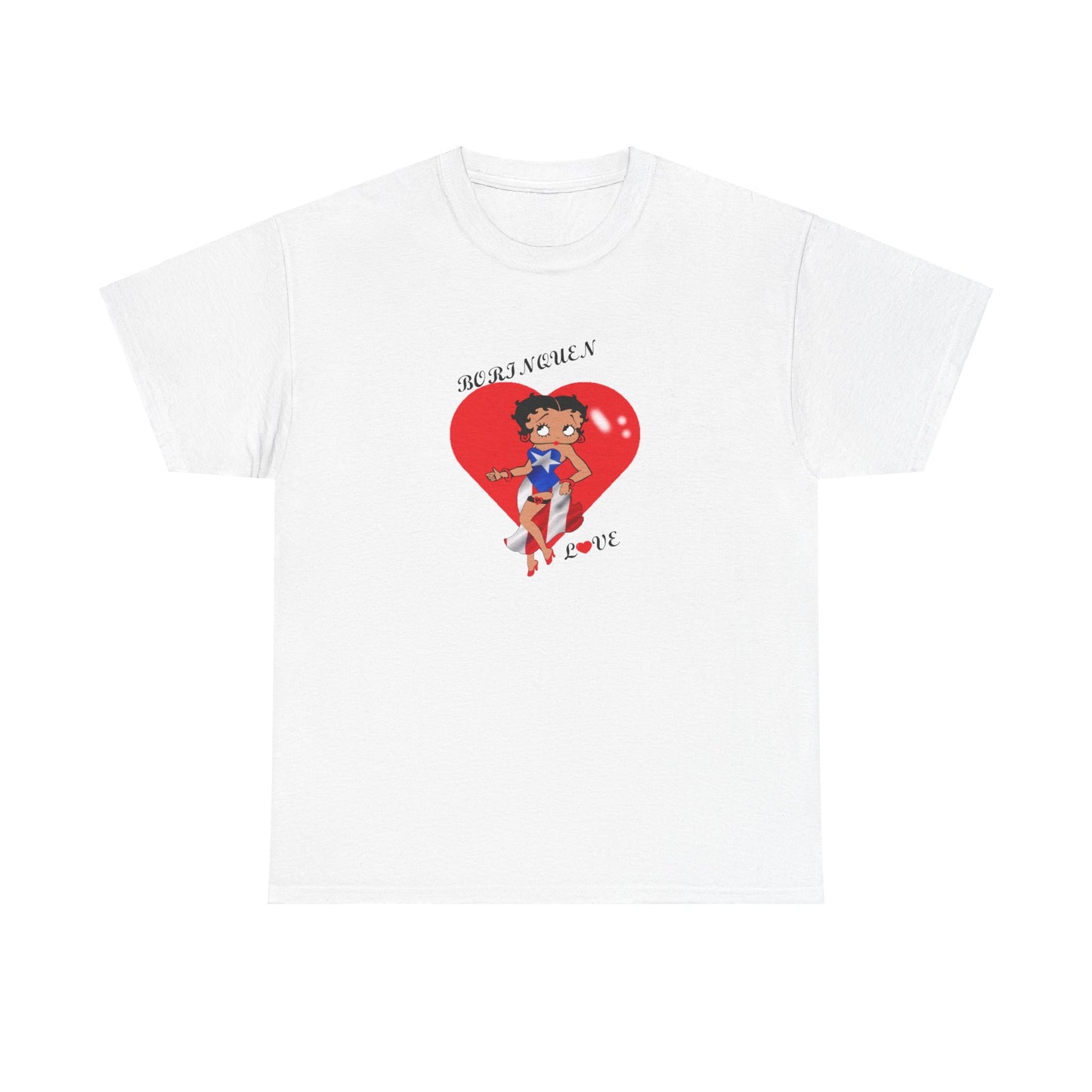 Betty Boop Borinquen Love, Unisex Heavy Cotton Tee