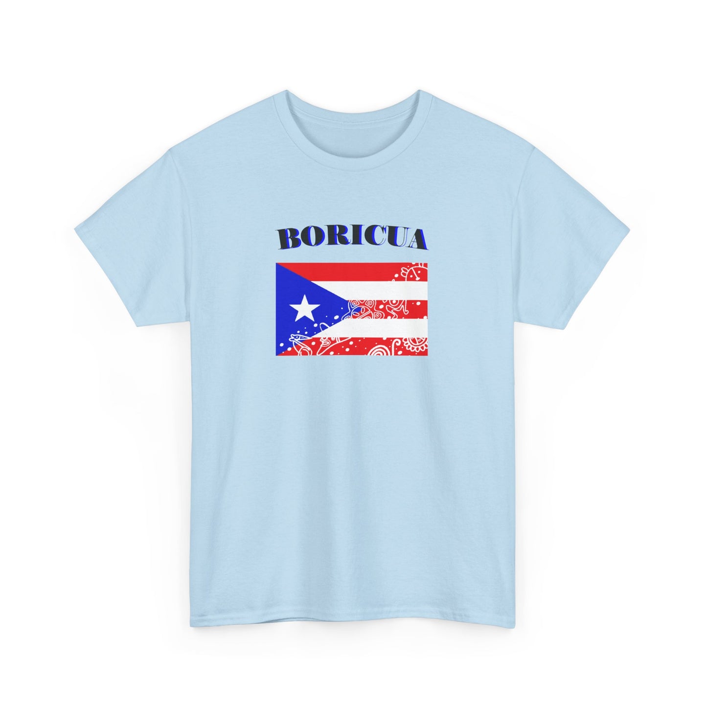 Puerto Rican Flag Taino Symbols, Unisex Heavy Cotton Tee