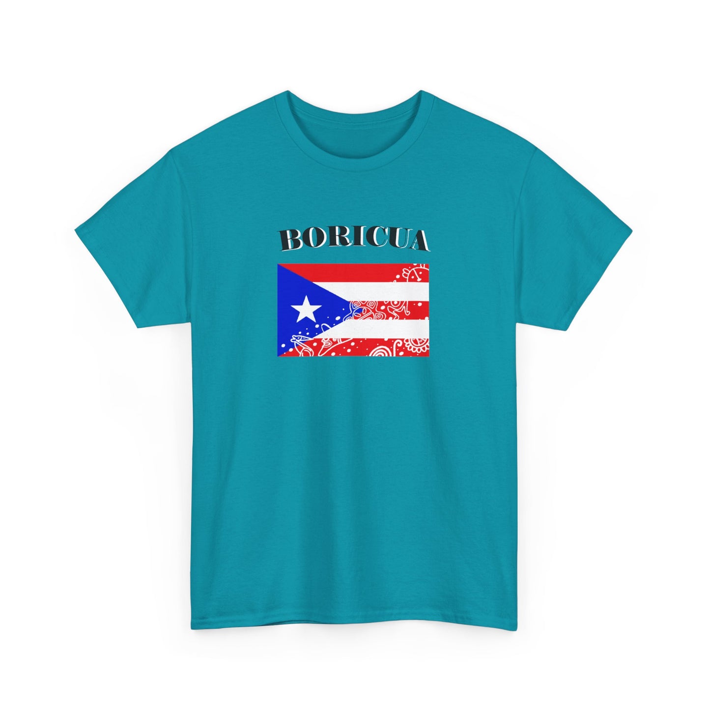 Puerto Rican Flag Taino Symbols, Unisex Heavy Cotton Tee