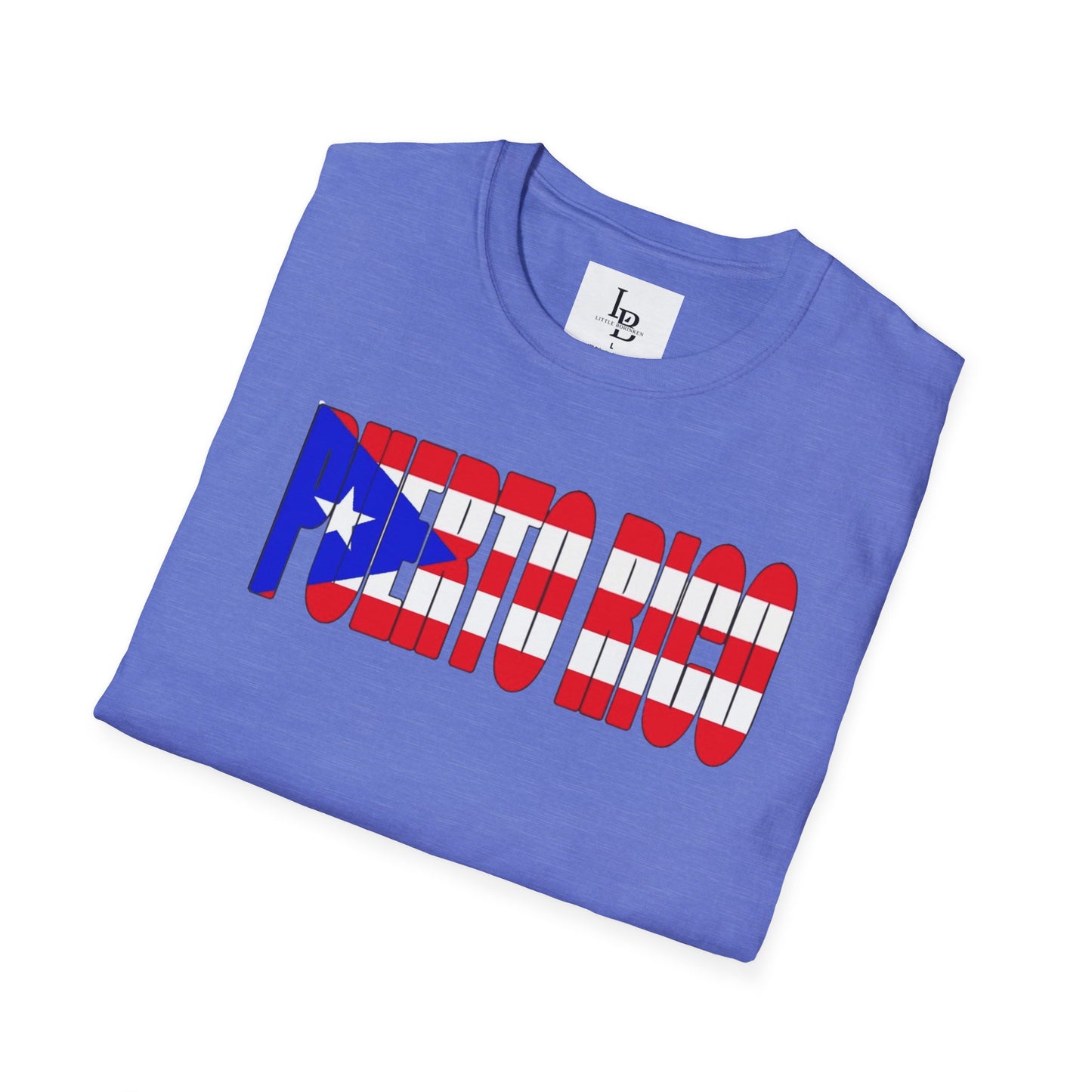 Puerto Rico Font Flag, Unisex Softstyle T-Shirt