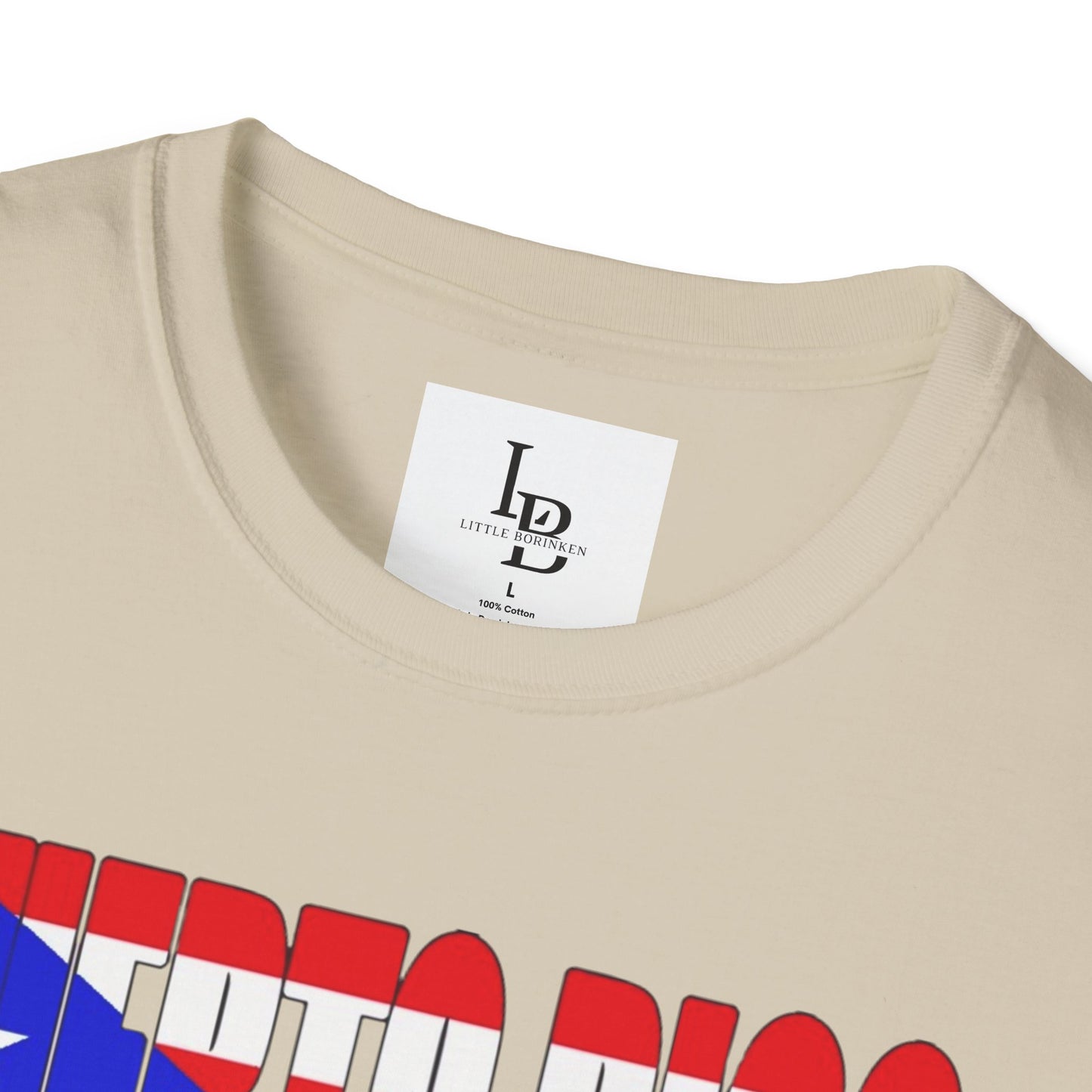 Puerto Rico Font Flag, Unisex Softstyle T-Shirt
