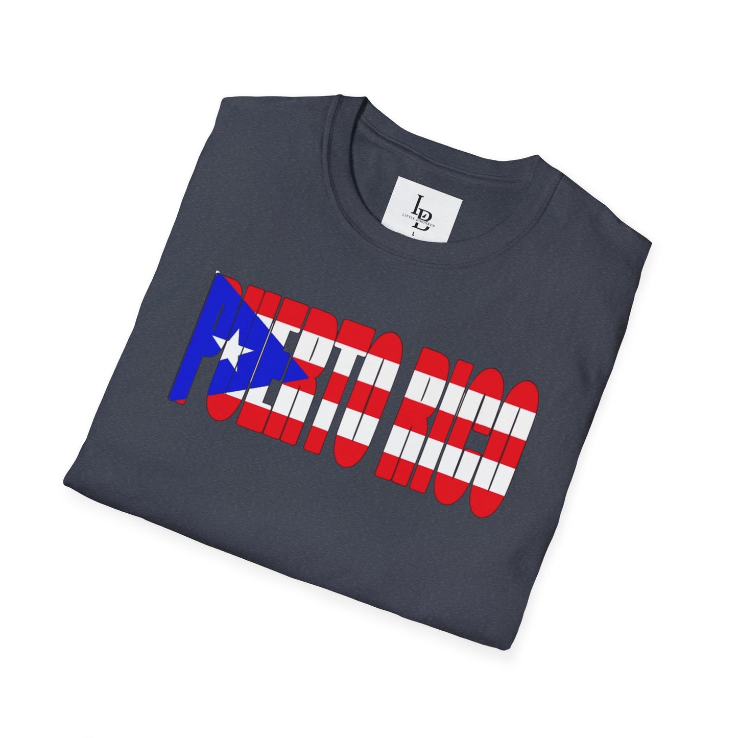 Puerto Rico Font Flag, Unisex Softstyle T-Shirt