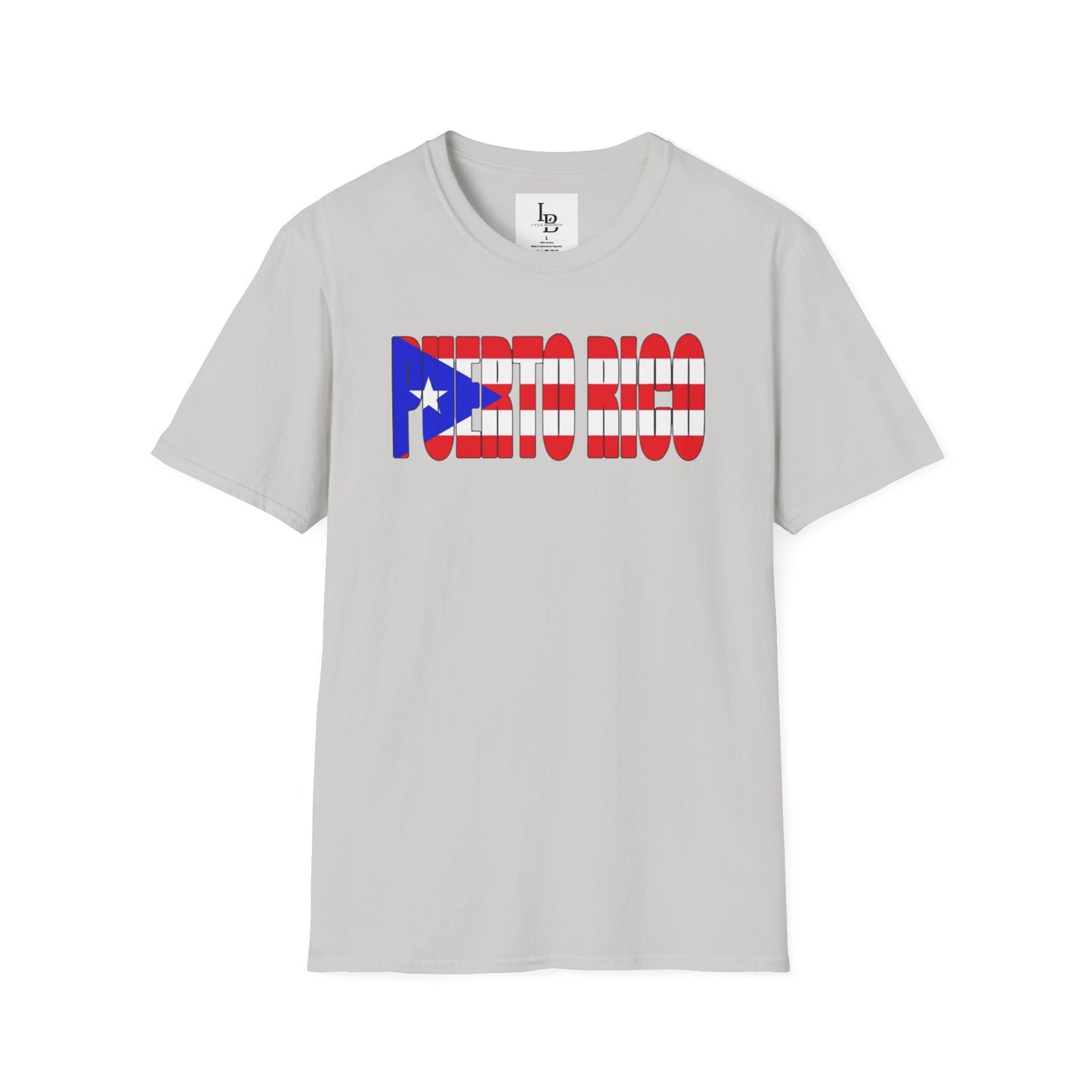 Puerto Rico Font Flag, Unisex Softstyle T-Shirt