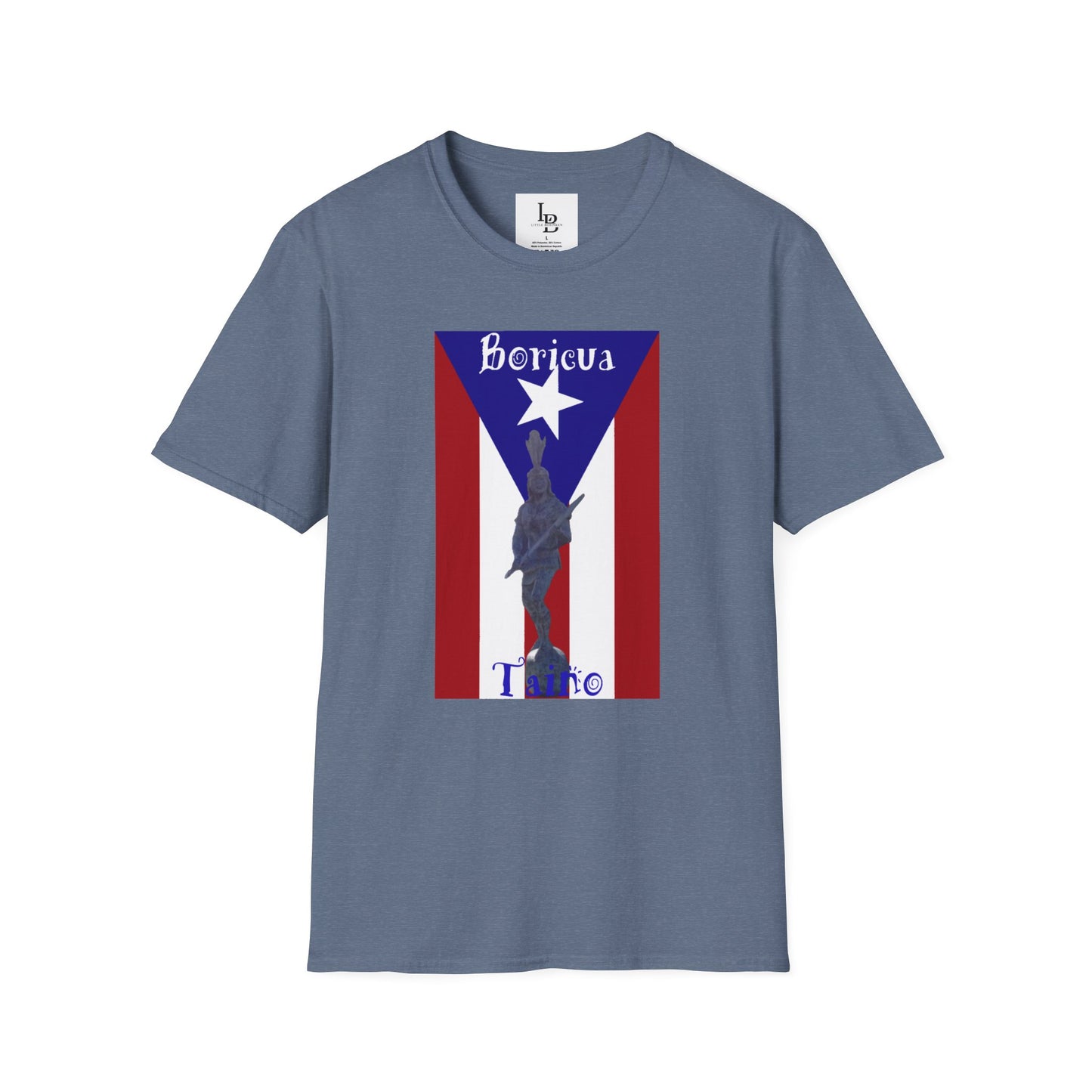 PR Flag with Agüeybaná, Unisex Softstyle T-Shirt