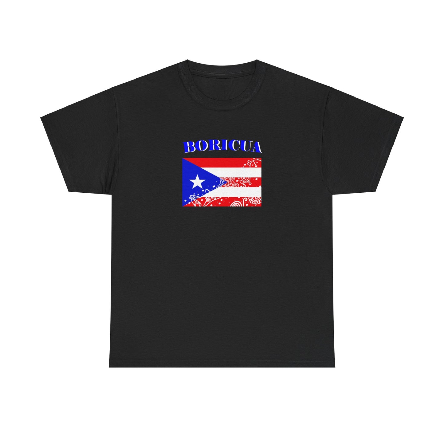 Puerto Rican Flag Taino Symbols, Unisex Heavy Cotton Tee