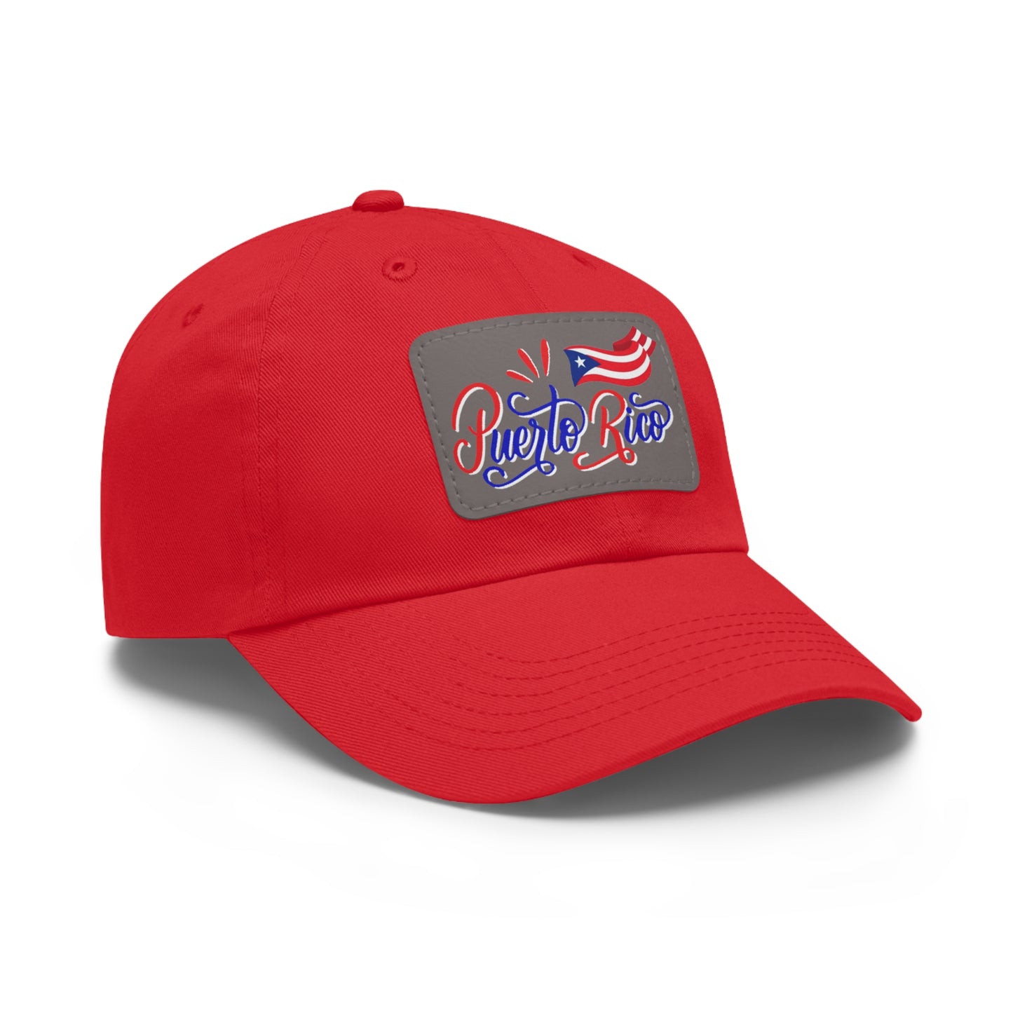 Puerto Rico w/Flag, Hat with Leather Patch (Rectangle)