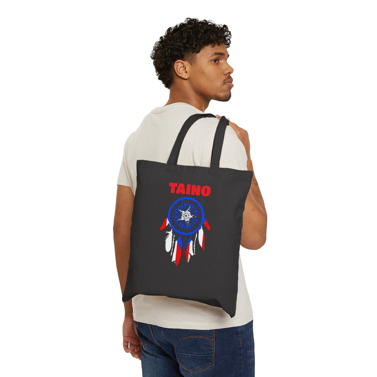 Taino Dream Catcher, Cotton Canvas Tote Bag