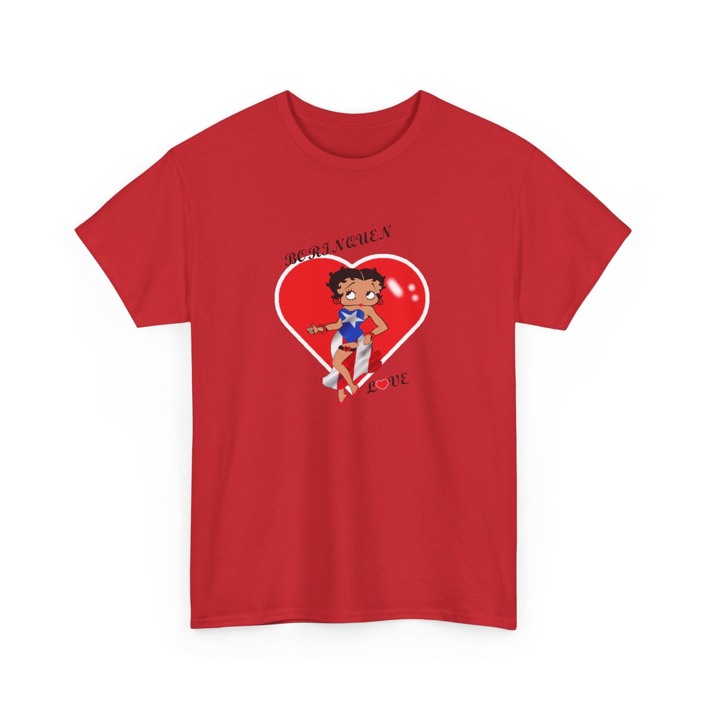 Betty Boop Borinquen Love, Unisex Heavy Cotton Tee