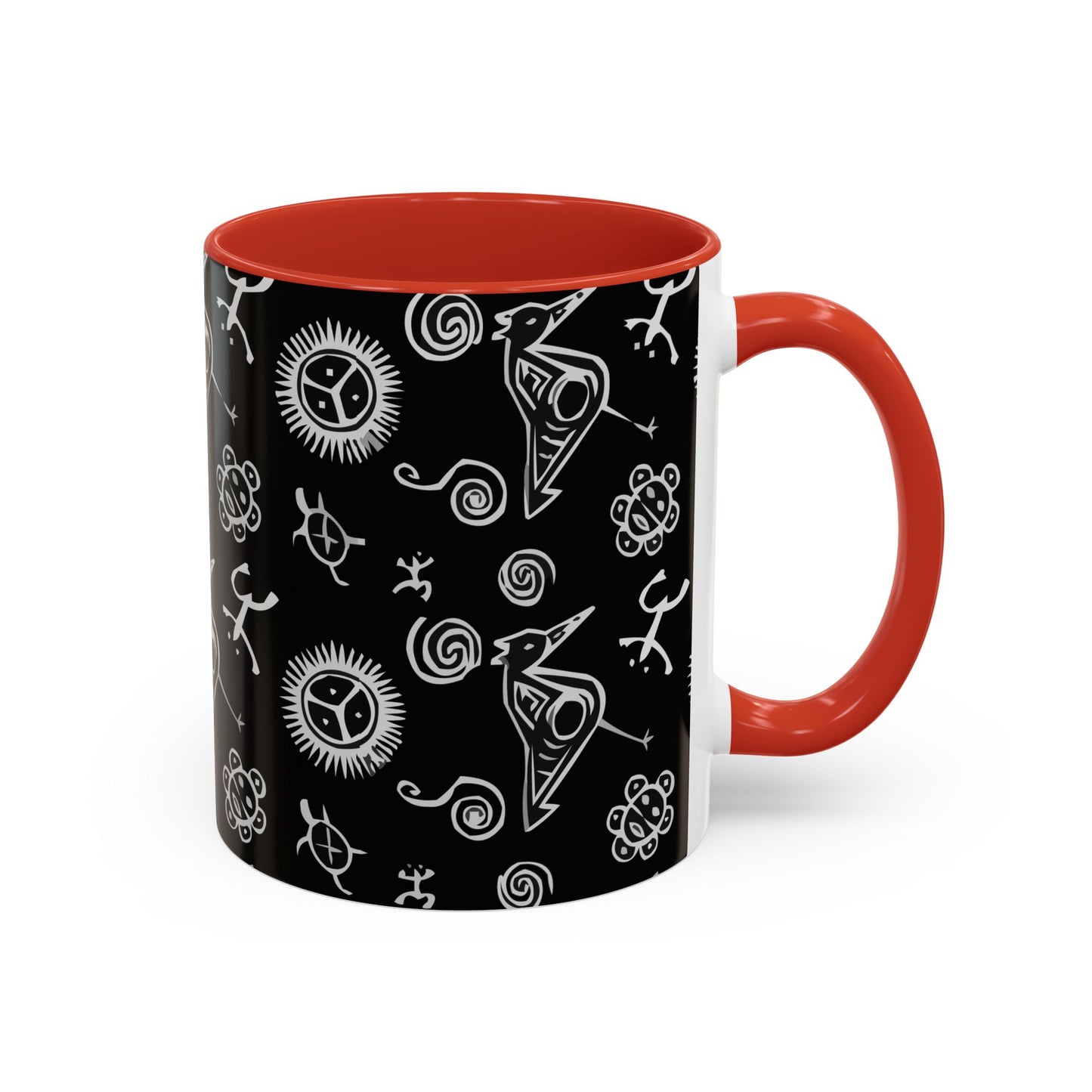 Taino Symbols, Colorful Accent Mugs, 11oz
