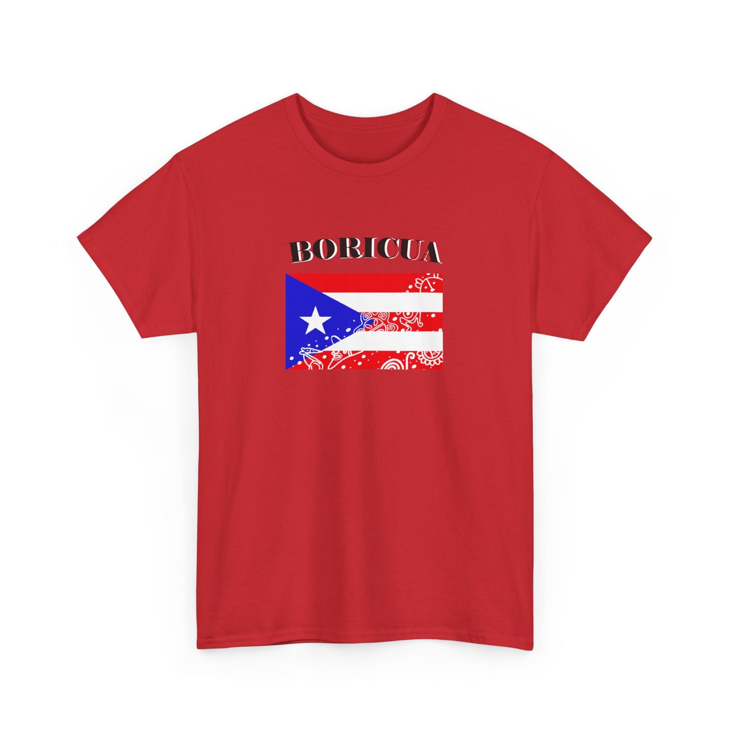 Puerto Rican Flag Taino Symbols, Unisex Heavy Cotton Tee