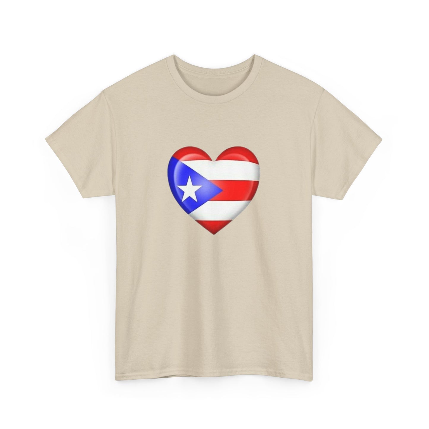 Heart PR Flag, Unisex Heavy Cotton Tee