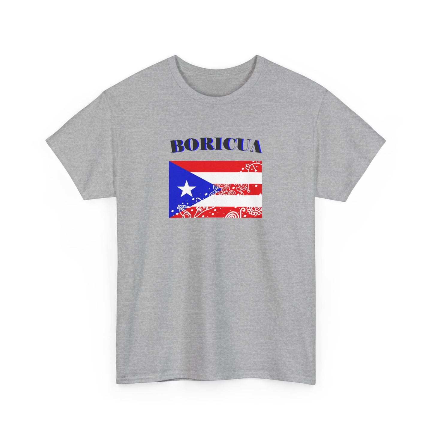 Puerto Rican Flag Taino Symbols, Unisex Heavy Cotton Tee