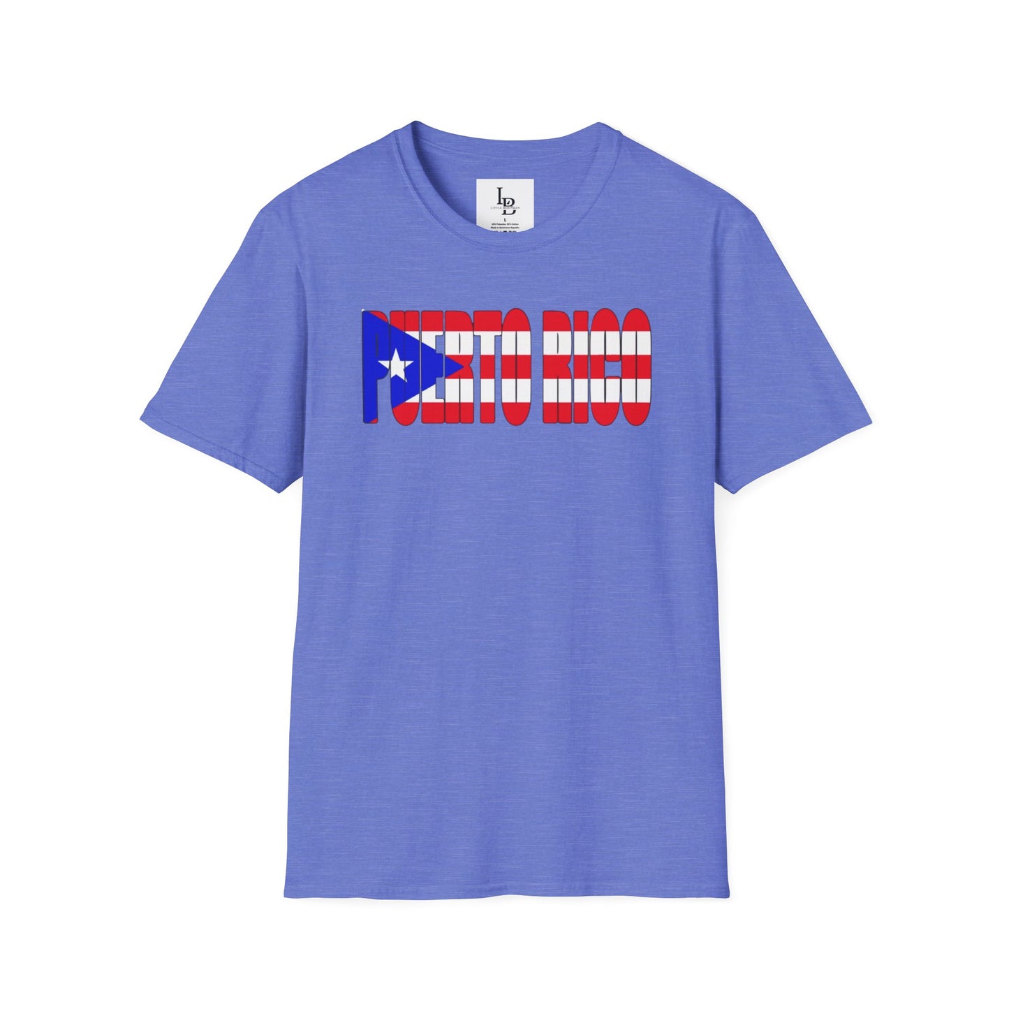 Puerto Rico Font Flag, Unisex Softstyle T-Shirt