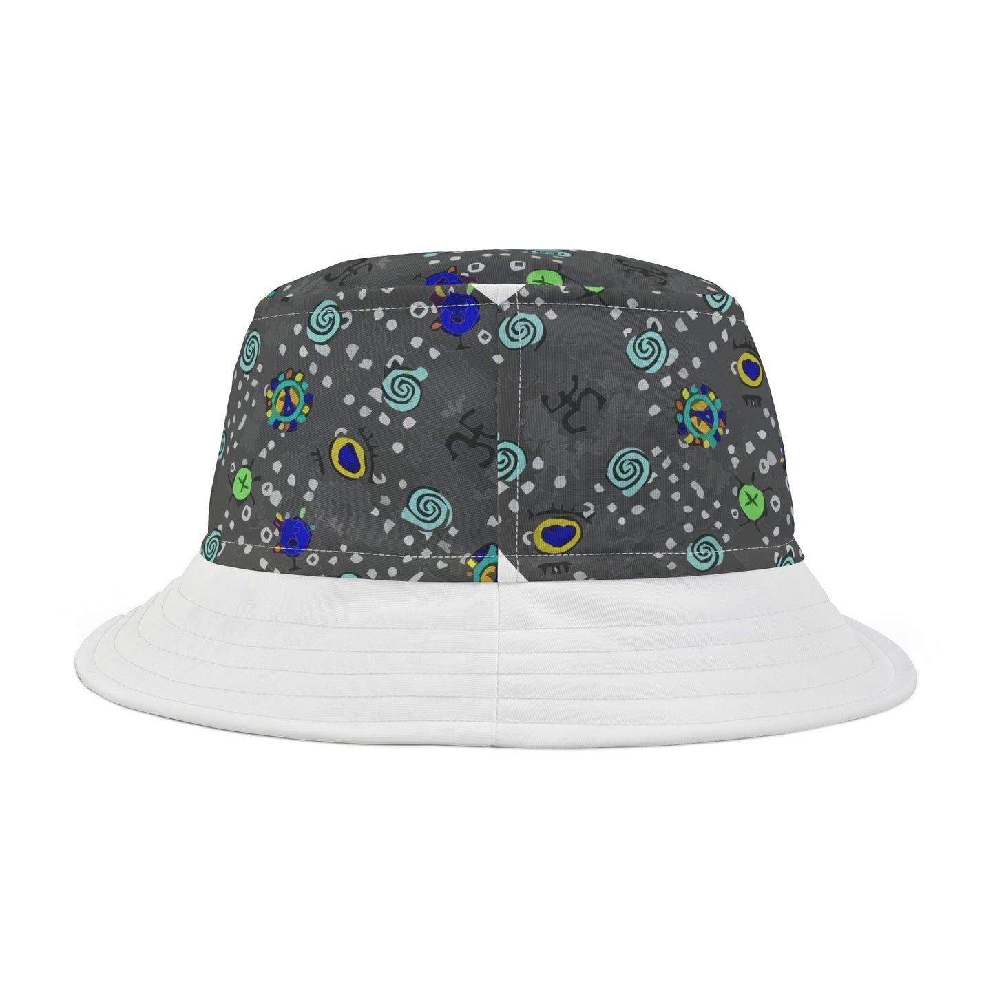 Half Gray w/Taino Symbols, Bucket Hat (AOP)