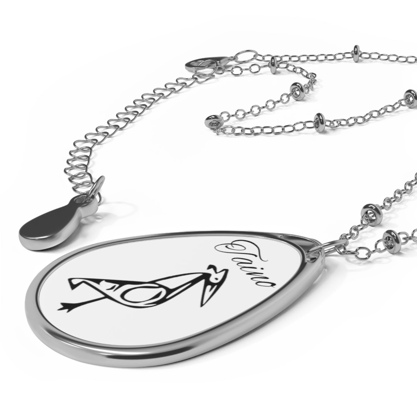 Taino Bird Symbol, Oval Necklace