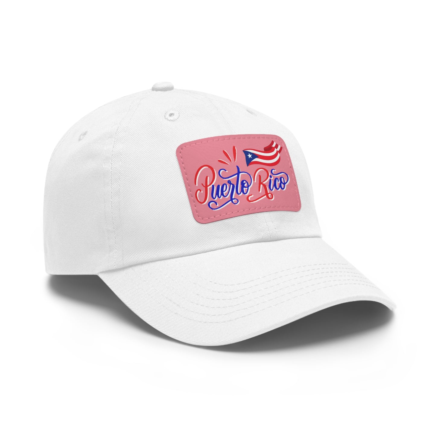 Puerto Rico w/Flag, Hat with Leather Patch (Rectangle)