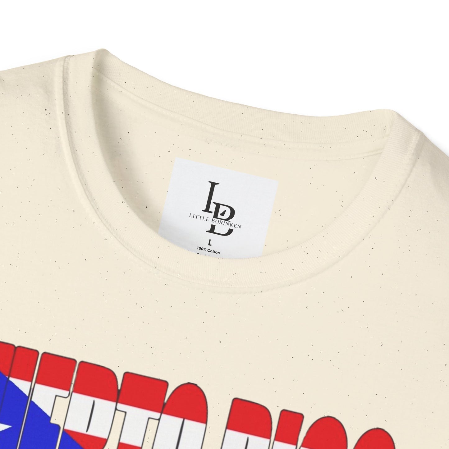 Puerto Rico Font Flag, Unisex Softstyle T-Shirt
