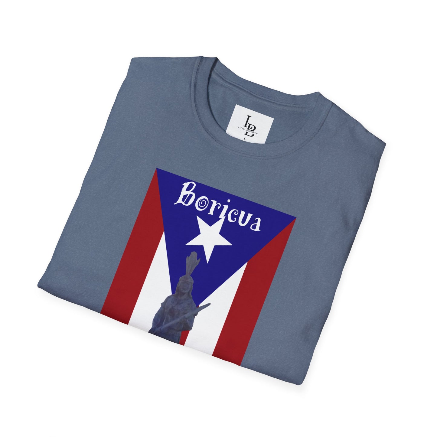 PR Flag with Agüeybaná, Unisex Softstyle T-Shirt