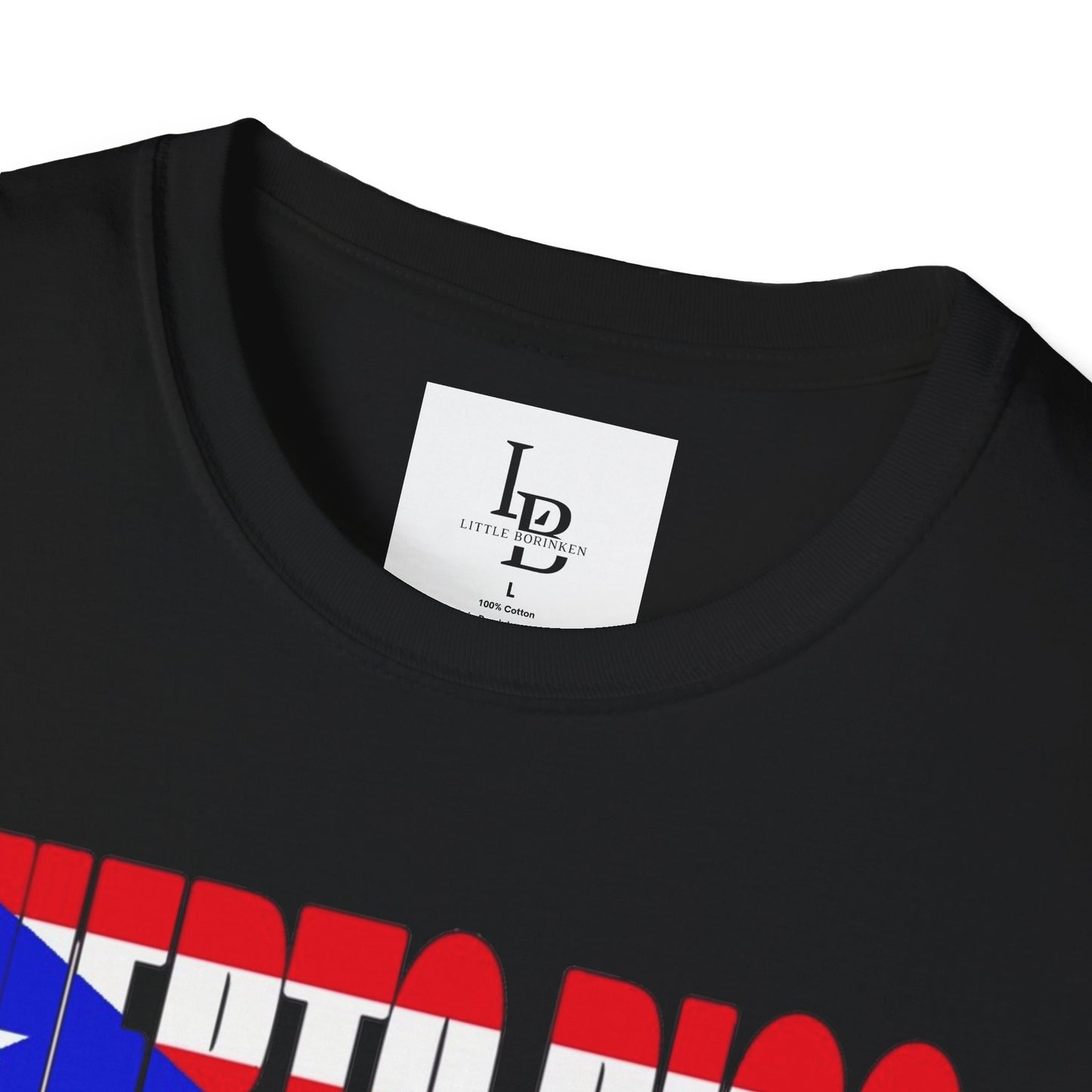 Puerto Rico Font Flag, Unisex Softstyle T-Shirt