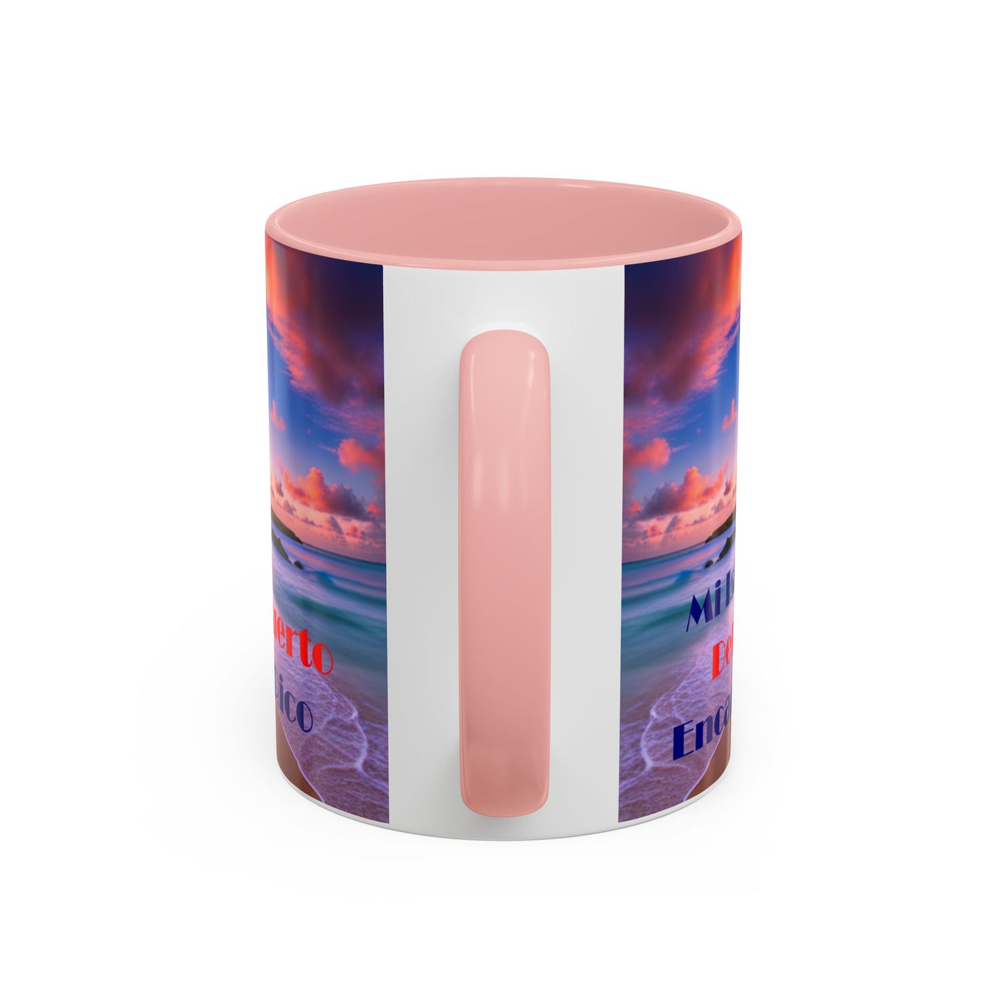 Beach view, Colorful Accent Mugs, 11oz