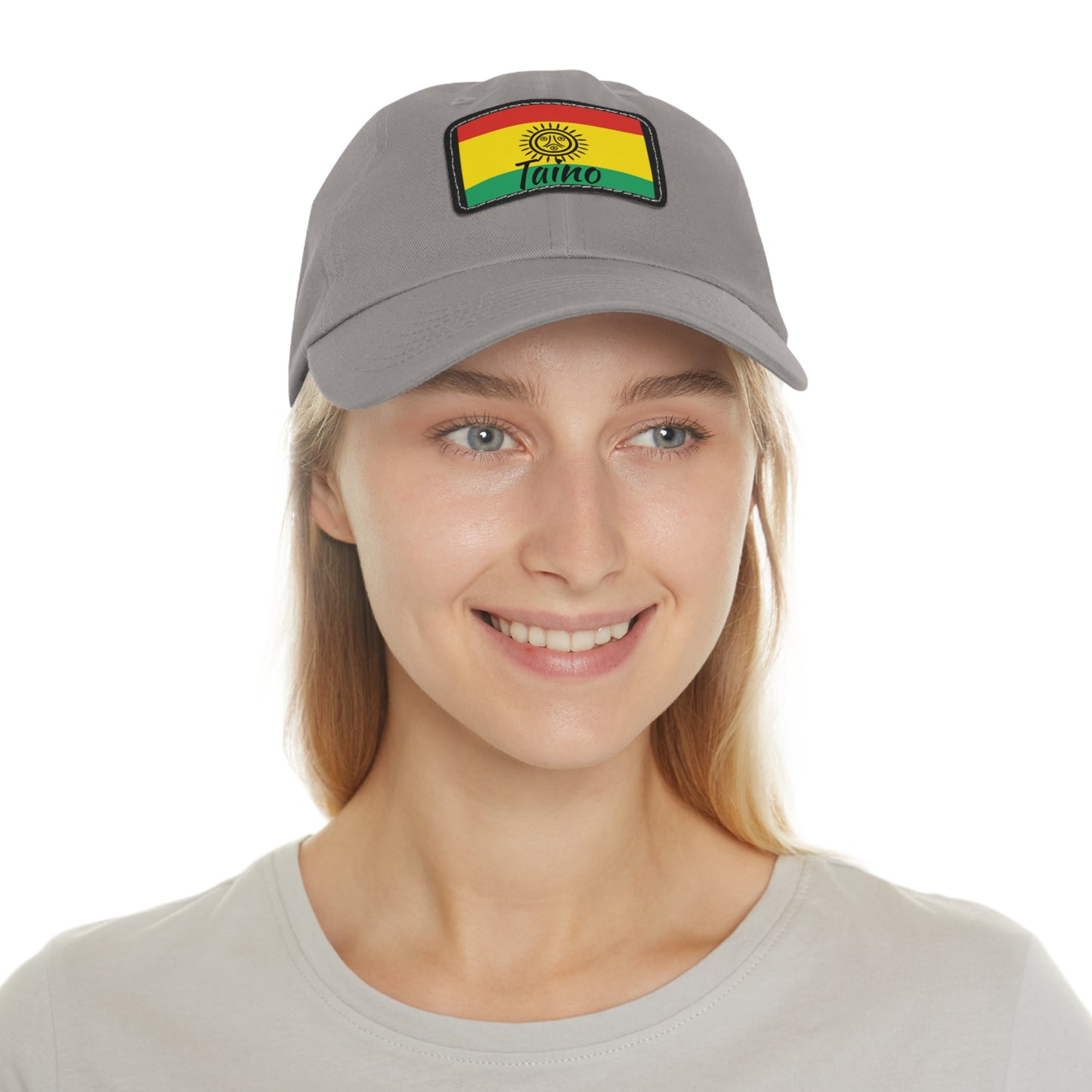 Taino Flag, Hat with Leather Patch (Rectangle)
