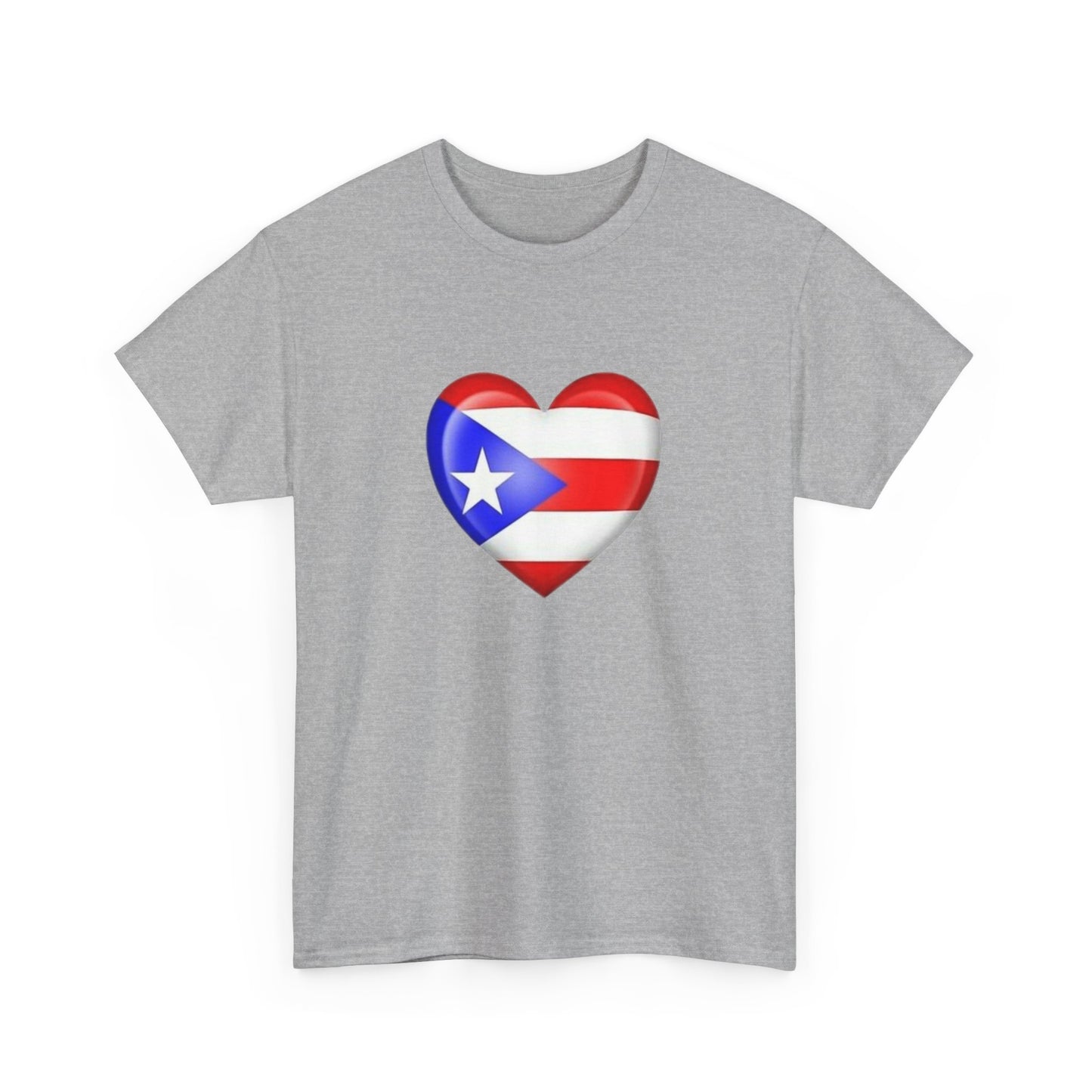 Heart PR Flag, Unisex Heavy Cotton Tee