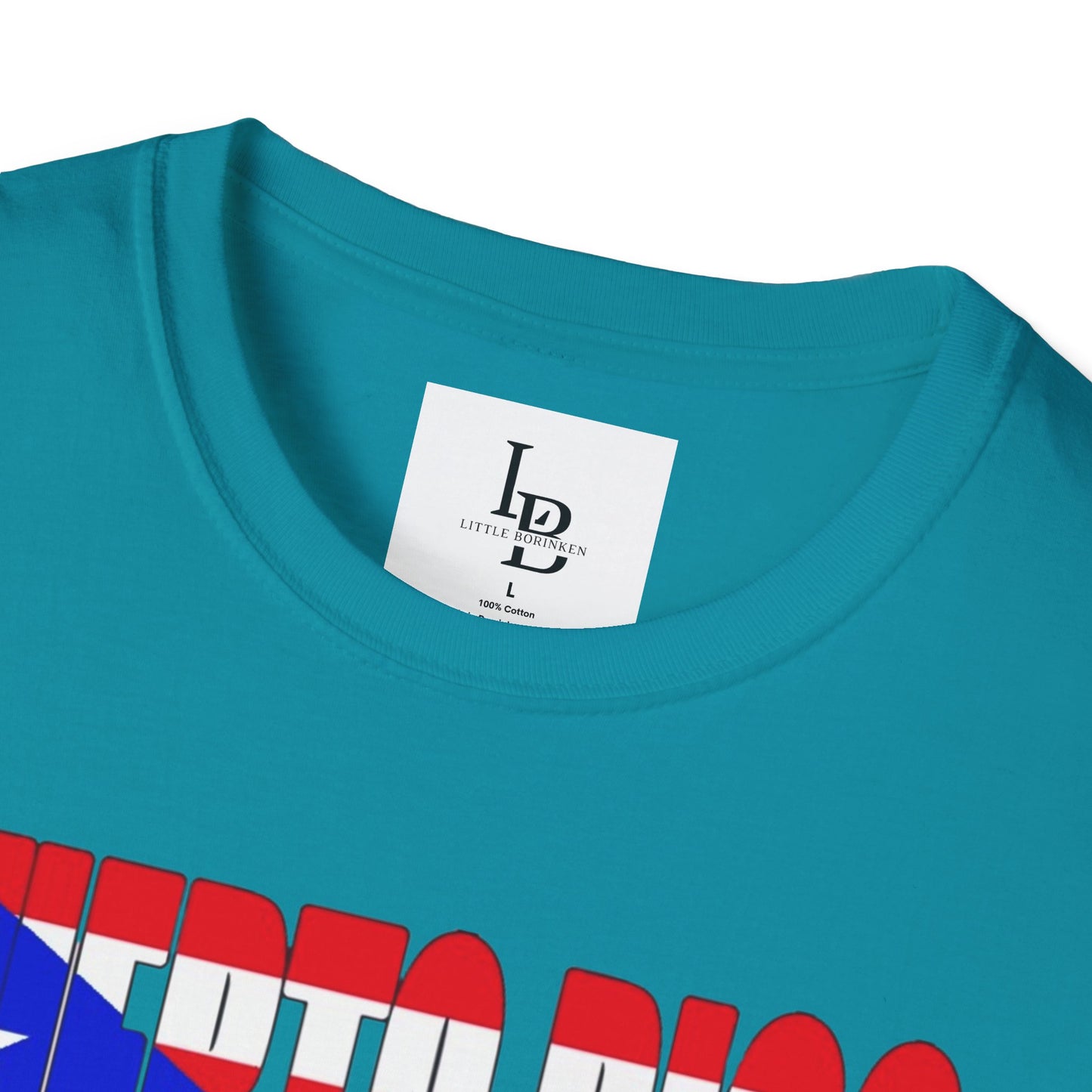 Puerto Rico Font Flag, Unisex Softstyle T-Shirt