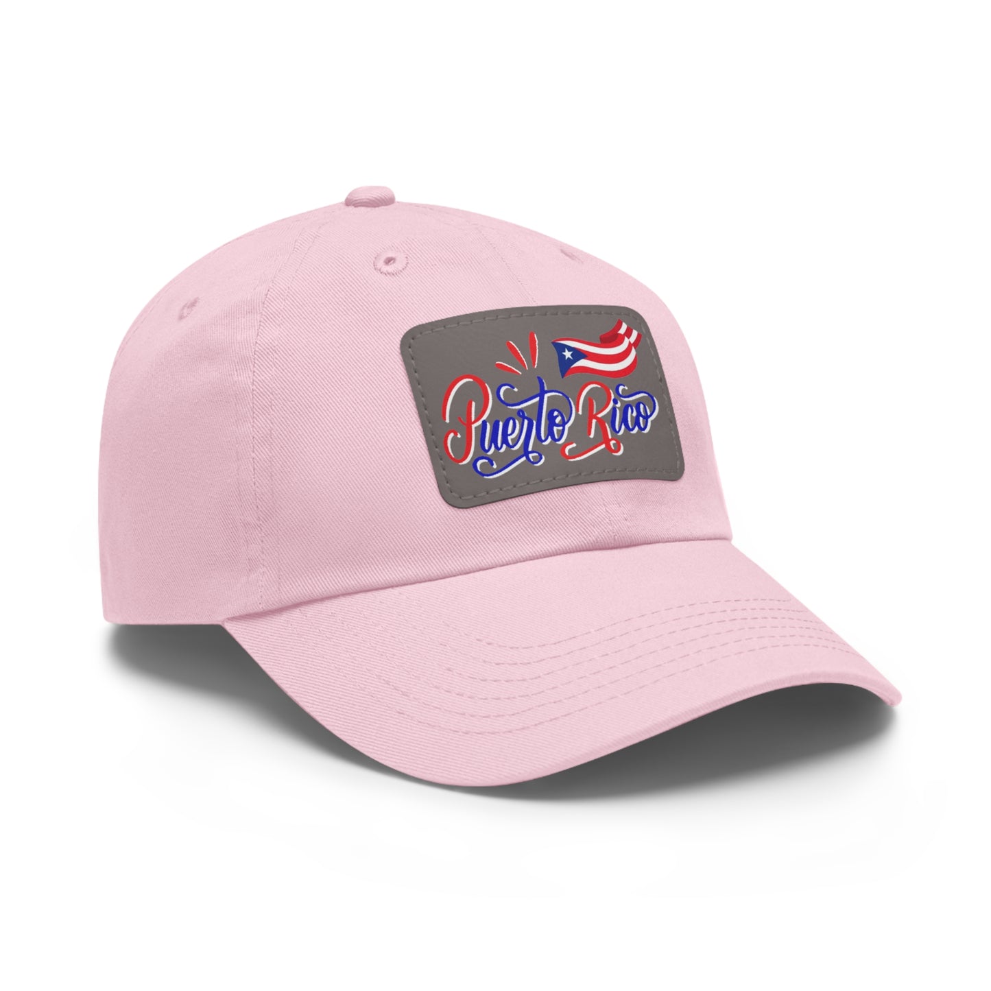 Puerto Rico w/Flag, Hat with Leather Patch (Rectangle)