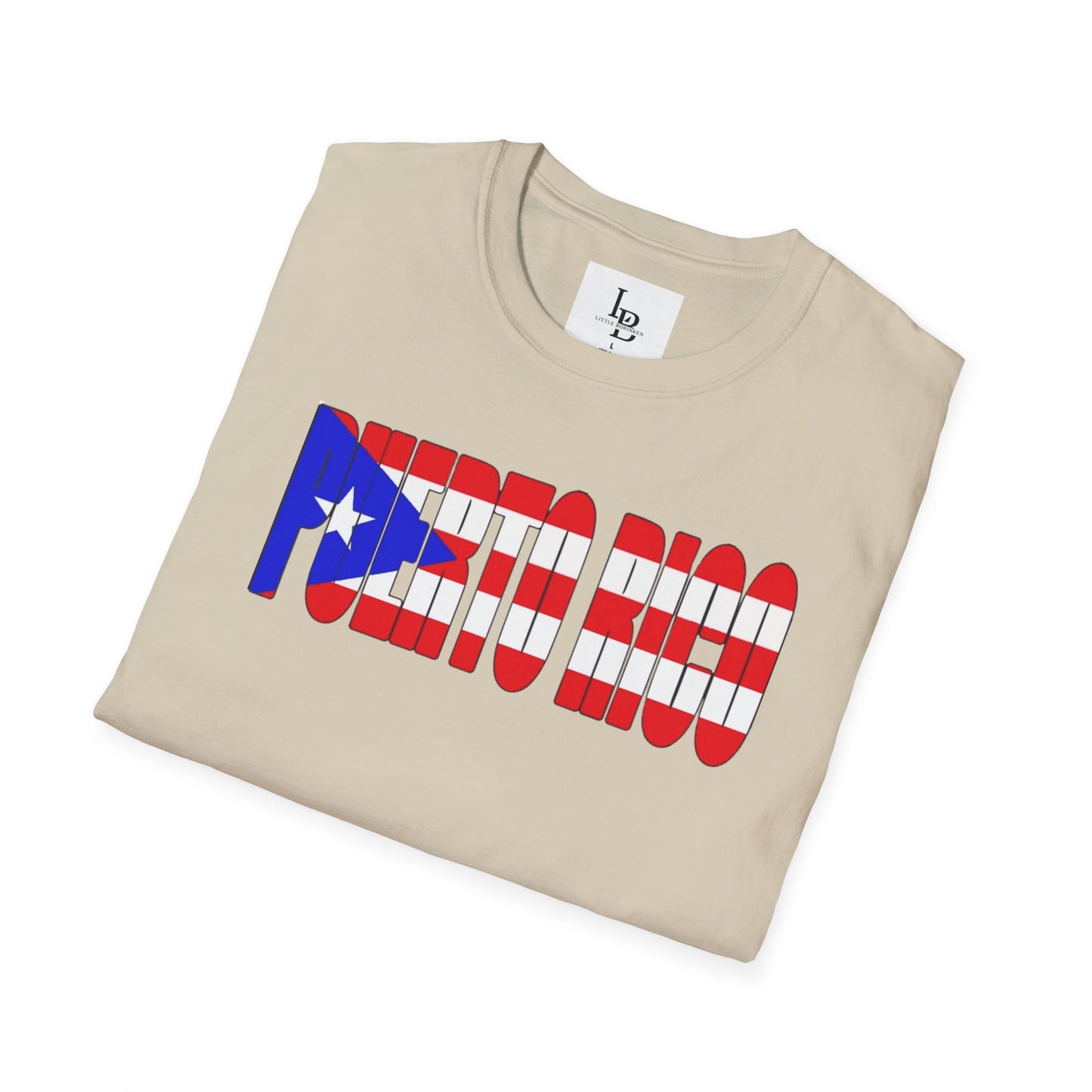 Puerto Rico Font Flag, Unisex Softstyle T-Shirt