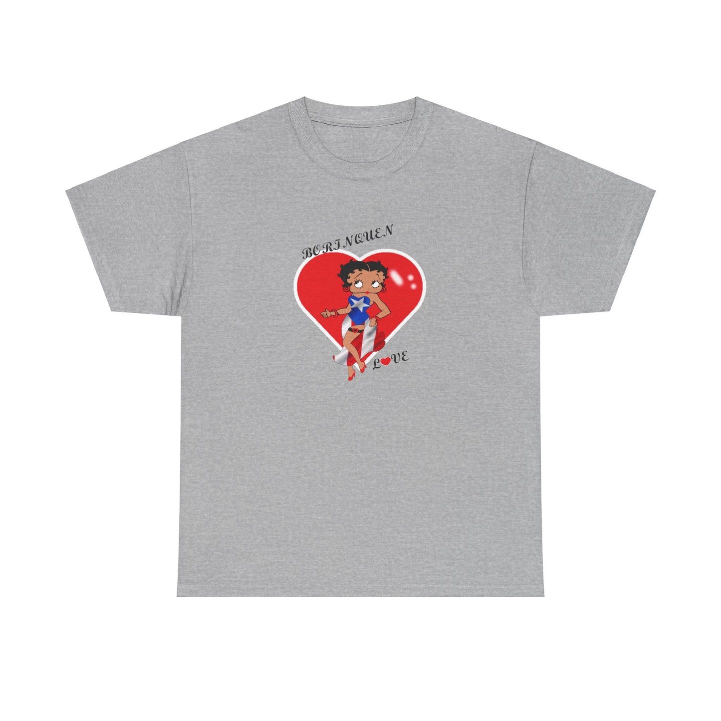Betty Boop Borinquen Love, Unisex Heavy Cotton Tee