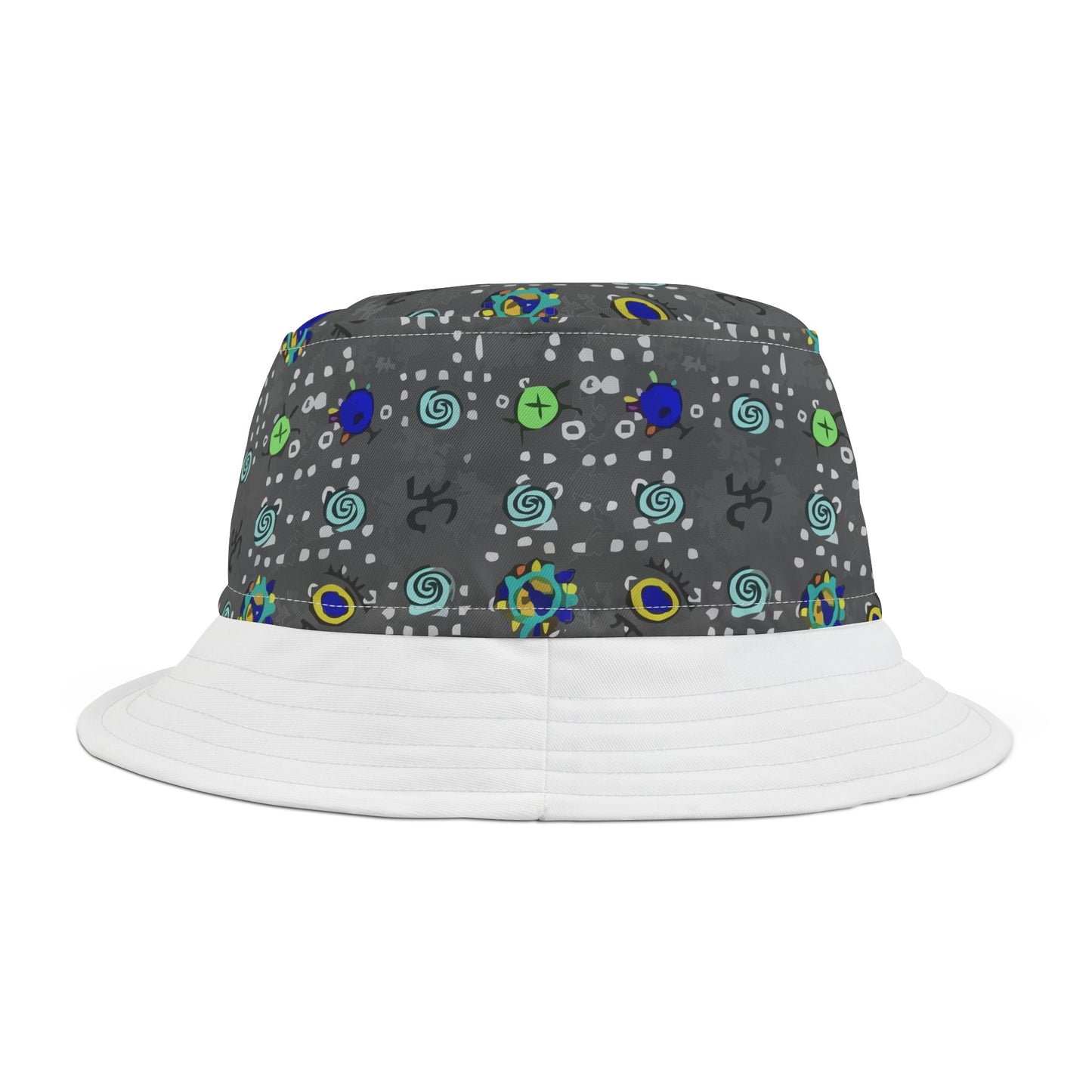 Half Gray w/Taino Symbols, Bucket Hat (AOP)