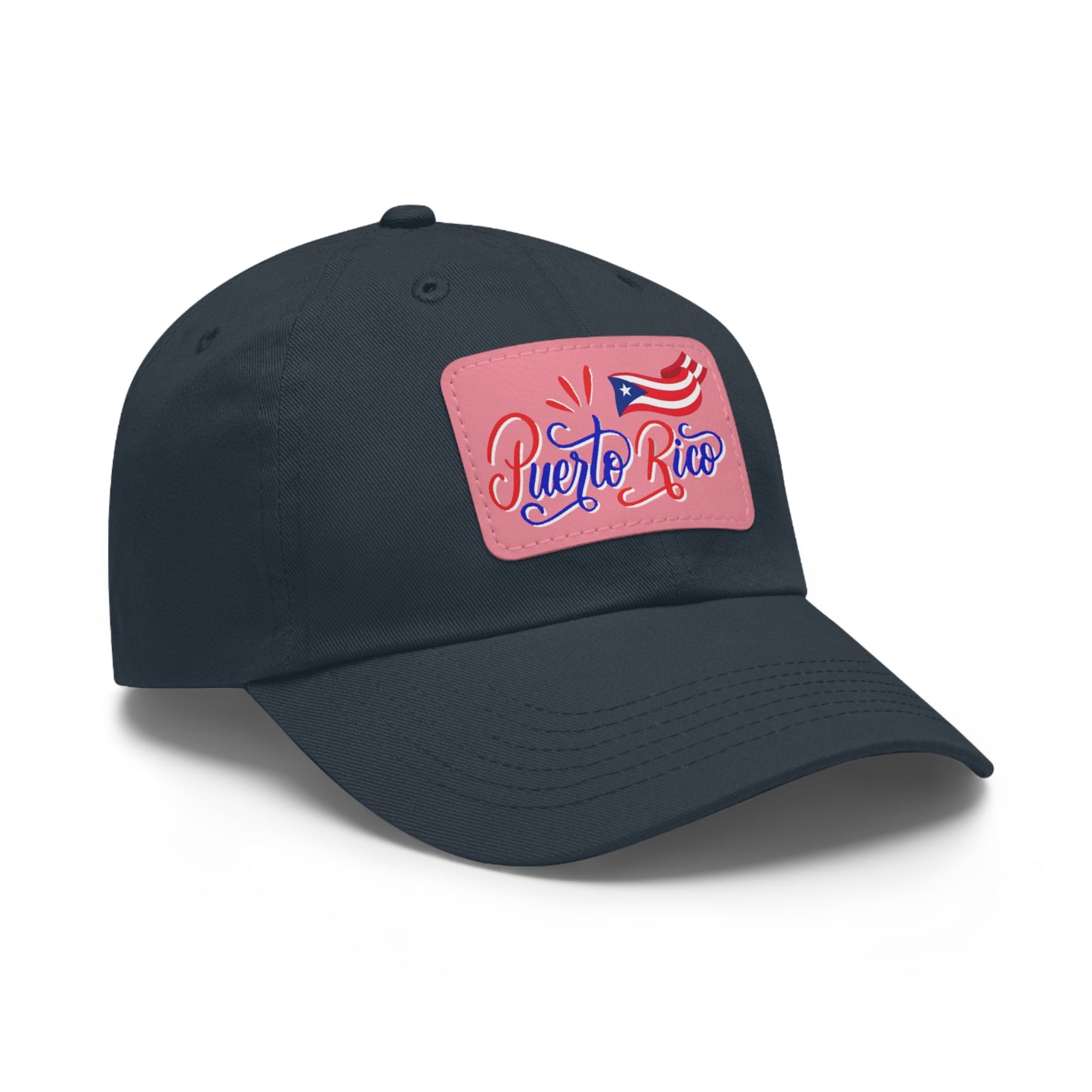 Puerto Rico w/Flag, Hat with Leather Patch (Rectangle)