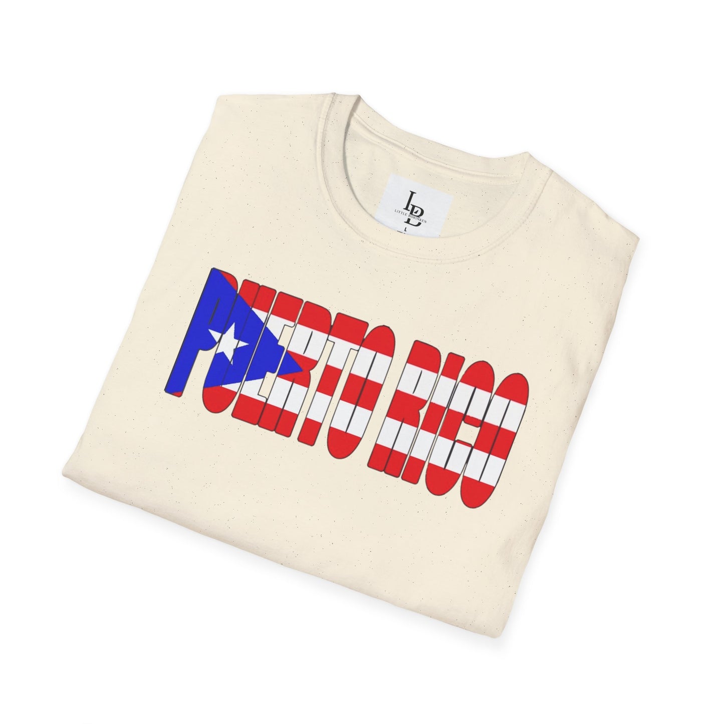 Puerto Rico Font Flag, Unisex Softstyle T-Shirt