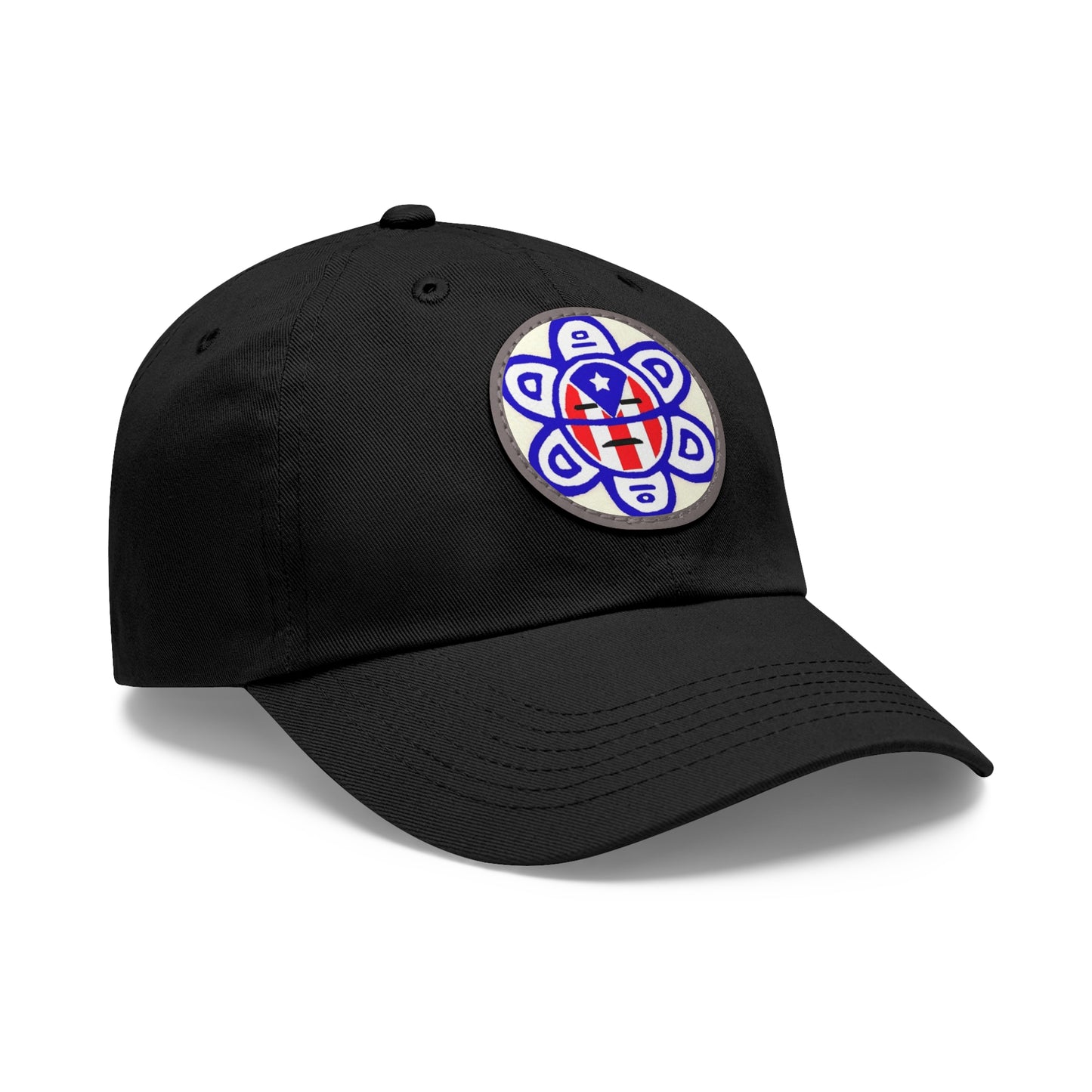 Flag - Taino sun, Hat with Leather Patch (Round)