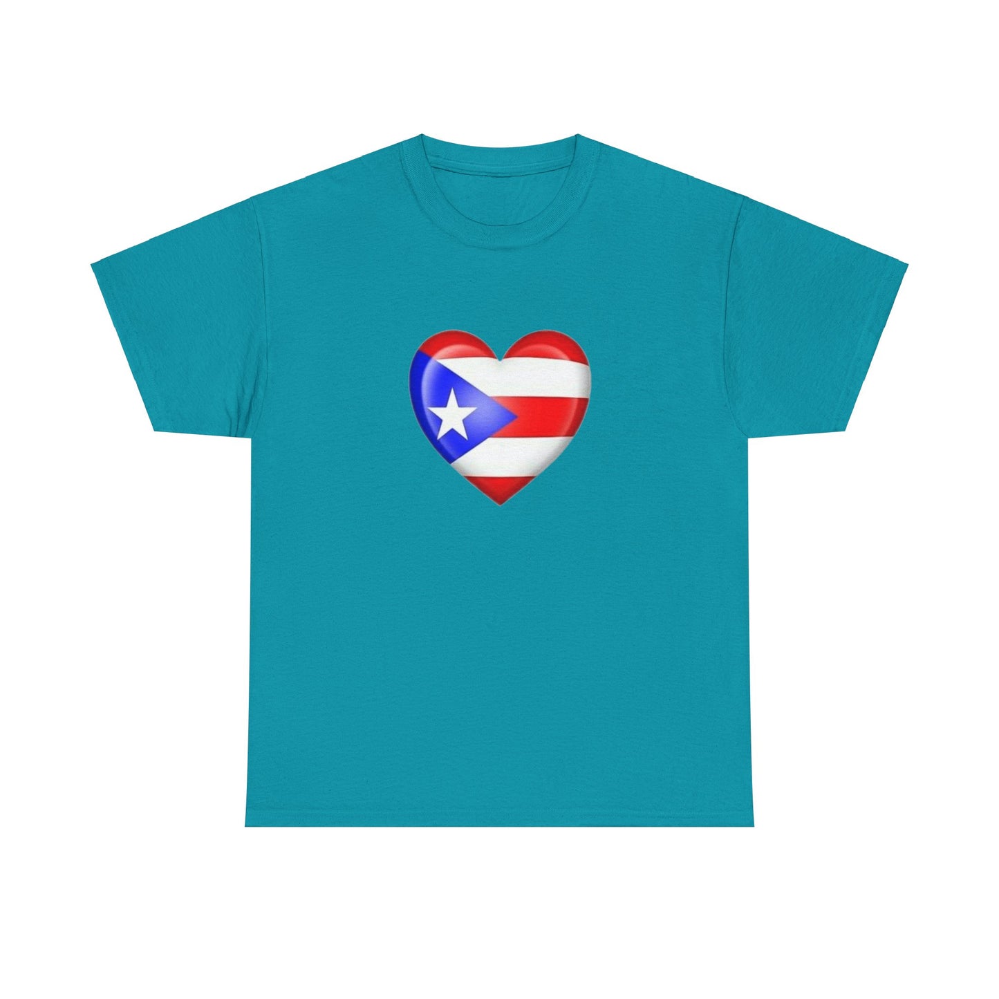 Heart PR Flag, Unisex Heavy Cotton Tee