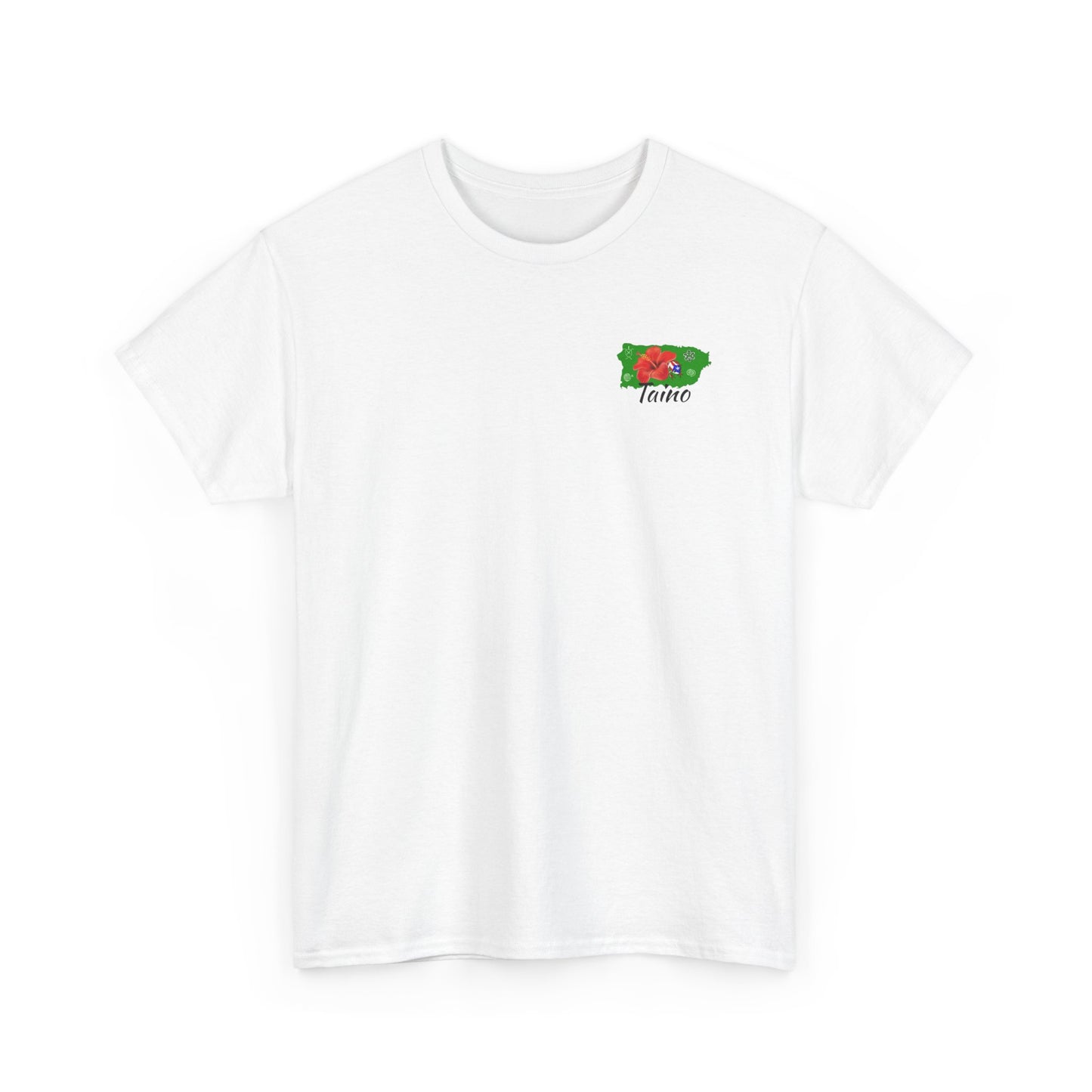 P.R. map Taino Symbols, and coqui, Unisex Heavy Cotton Tee