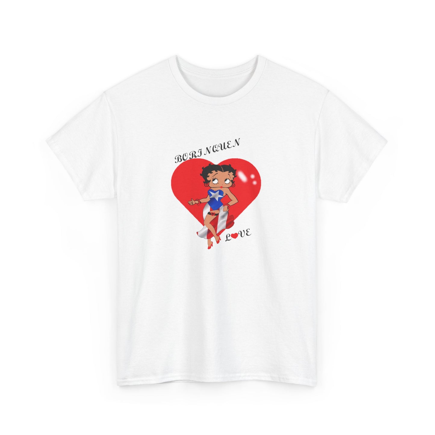 Betty Boop Borinquen Love, Unisex Heavy Cotton Tee