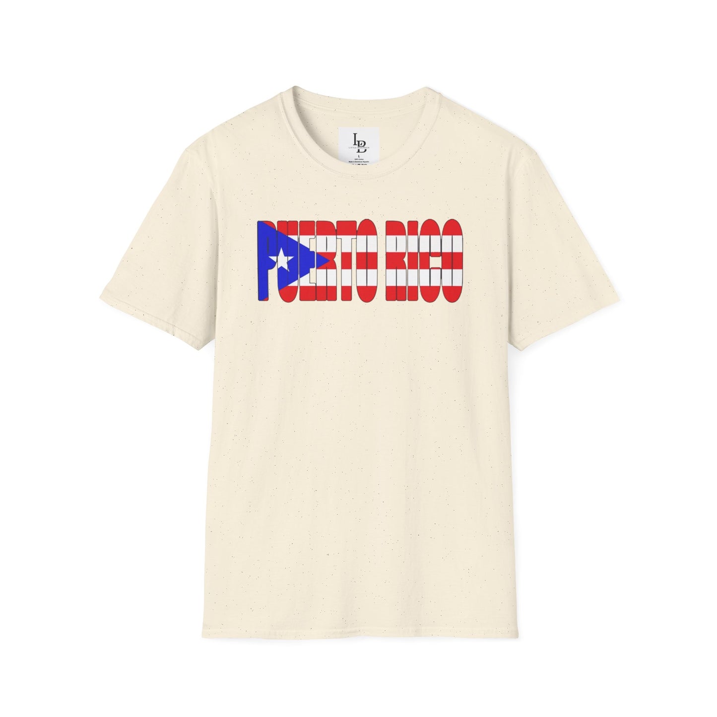Puerto Rico Font Flag, Unisex Softstyle T-Shirt