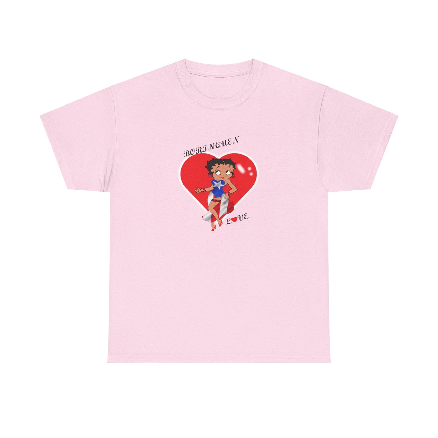 Betty Boop Borinquen Love, Unisex Heavy Cotton Tee