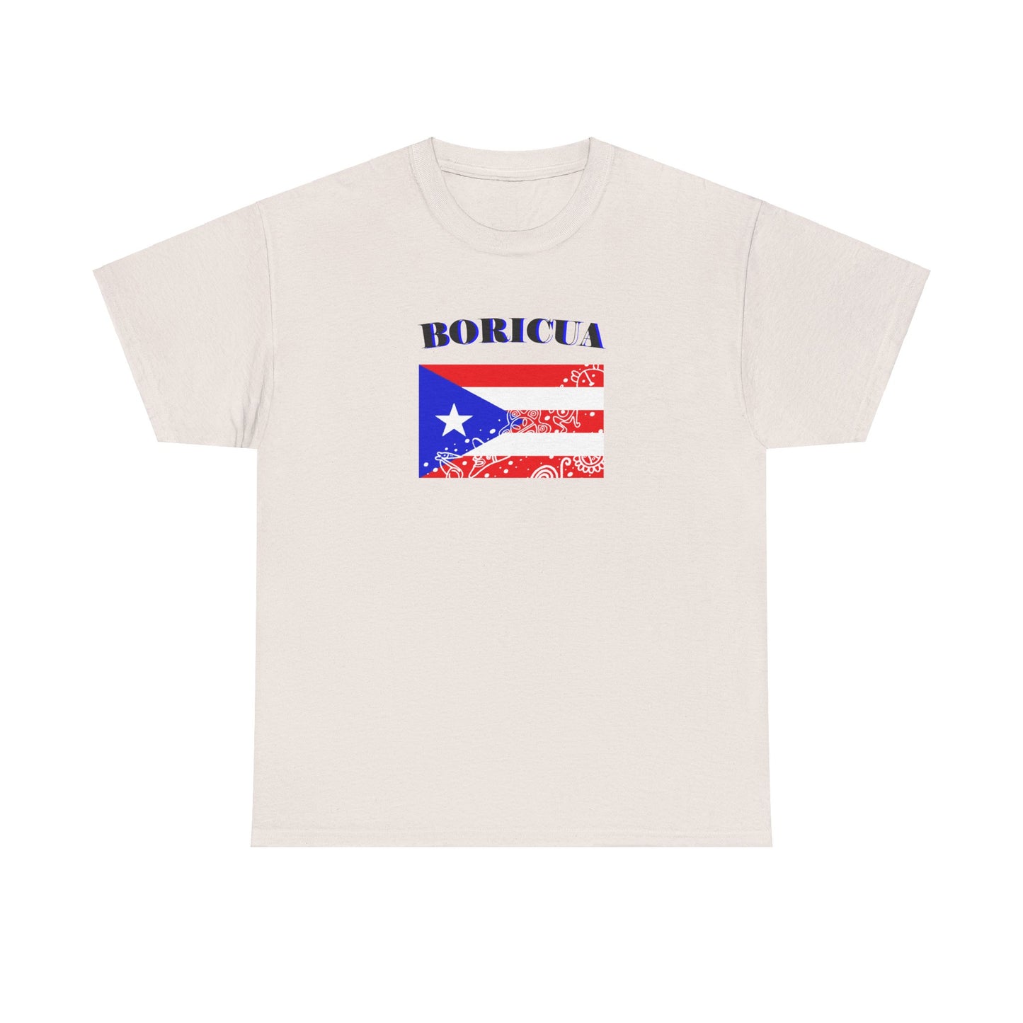 Puerto Rican Flag Taino Symbols, Unisex Heavy Cotton Tee