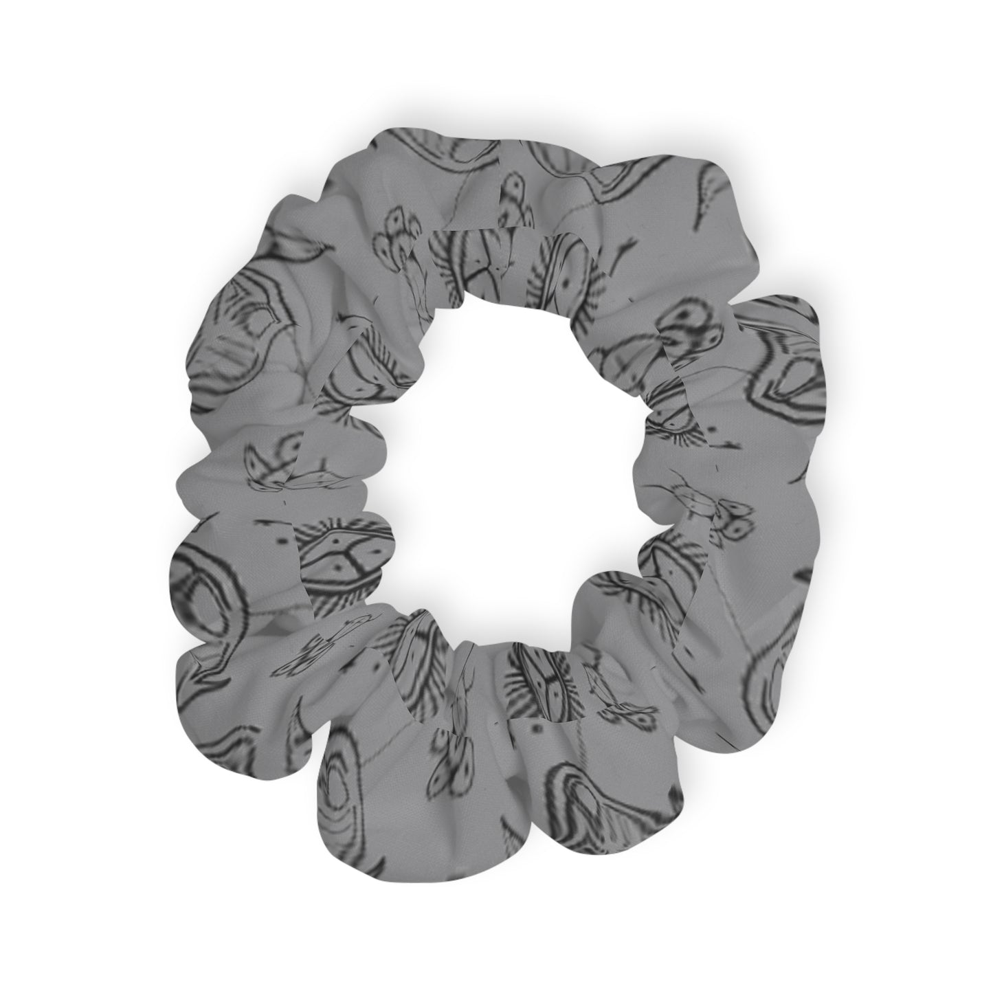 Taino Symbols 2 Gray Bg, Scrunchie