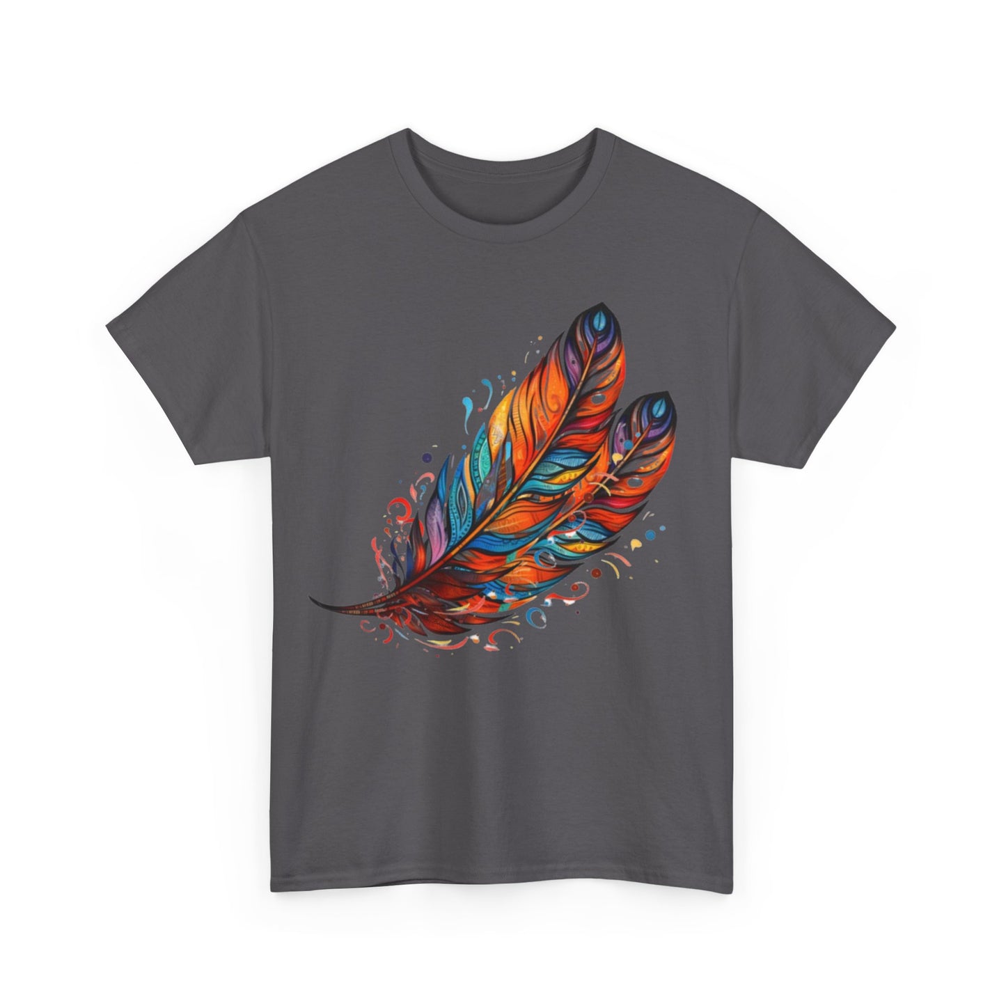 Colored feathers, Unisex Heavy Cotton Tee