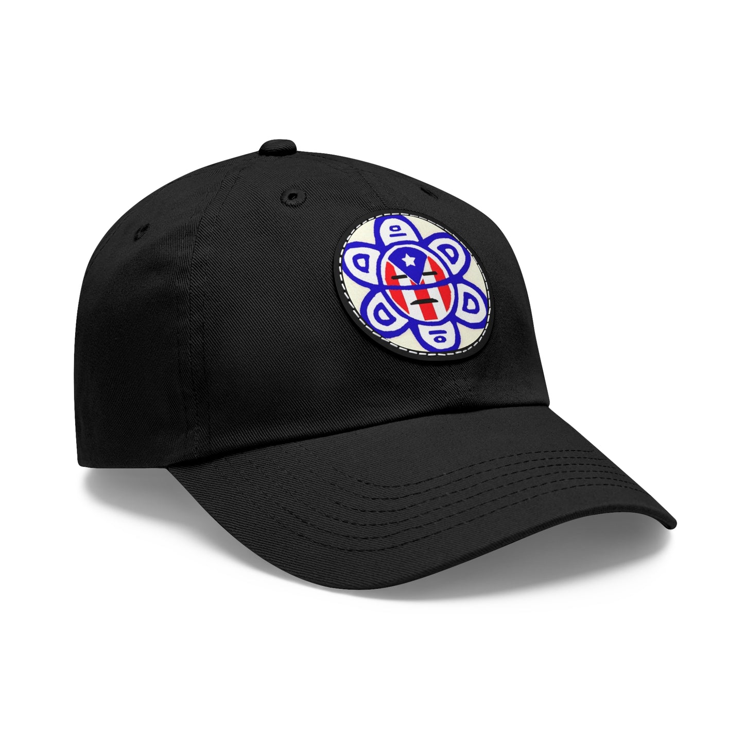 Flag - Taino sun, Hat with Leather Patch (Round)