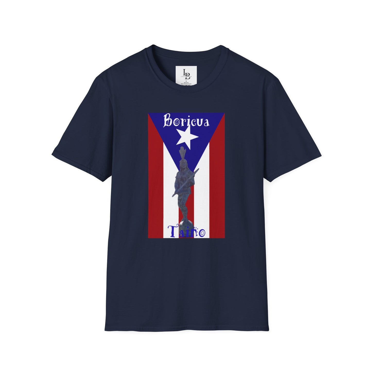 PR Flag with Agüeybaná, Unisex Softstyle T-Shirt