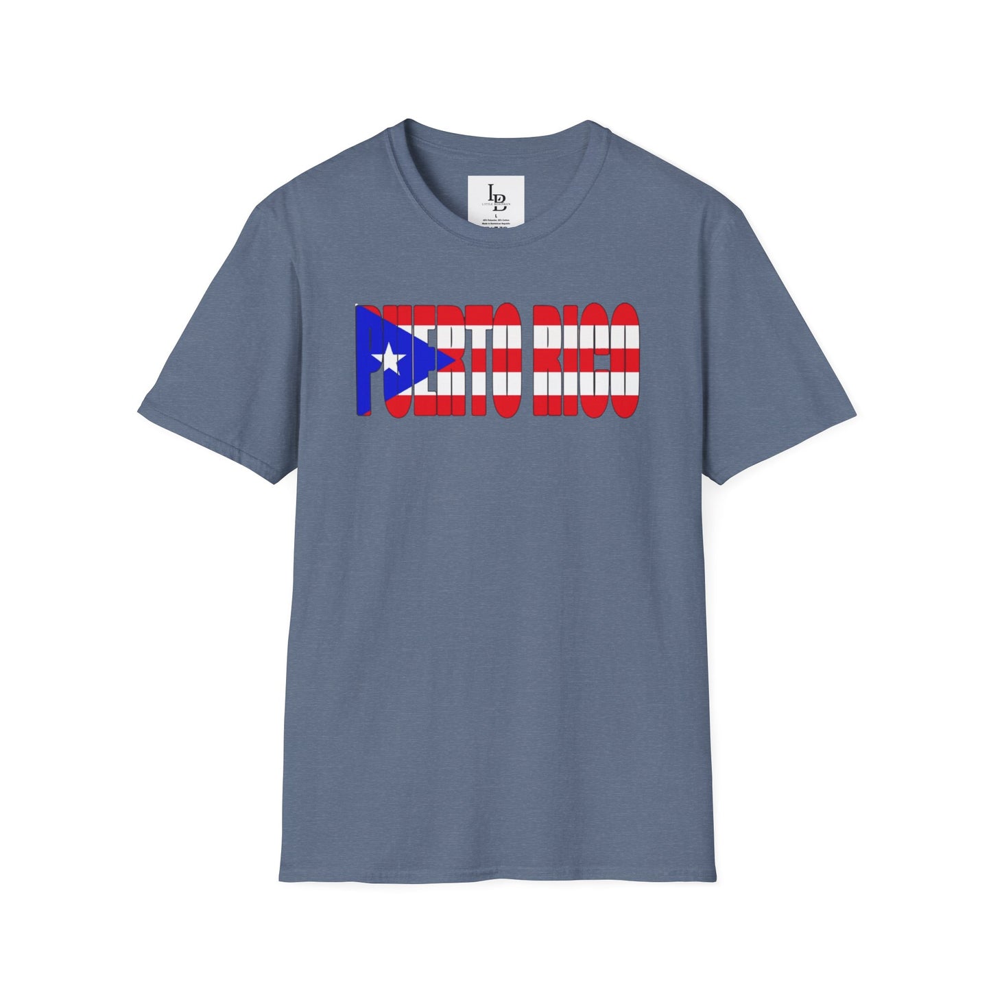 Puerto Rico Font Flag, Unisex Softstyle T-Shirt